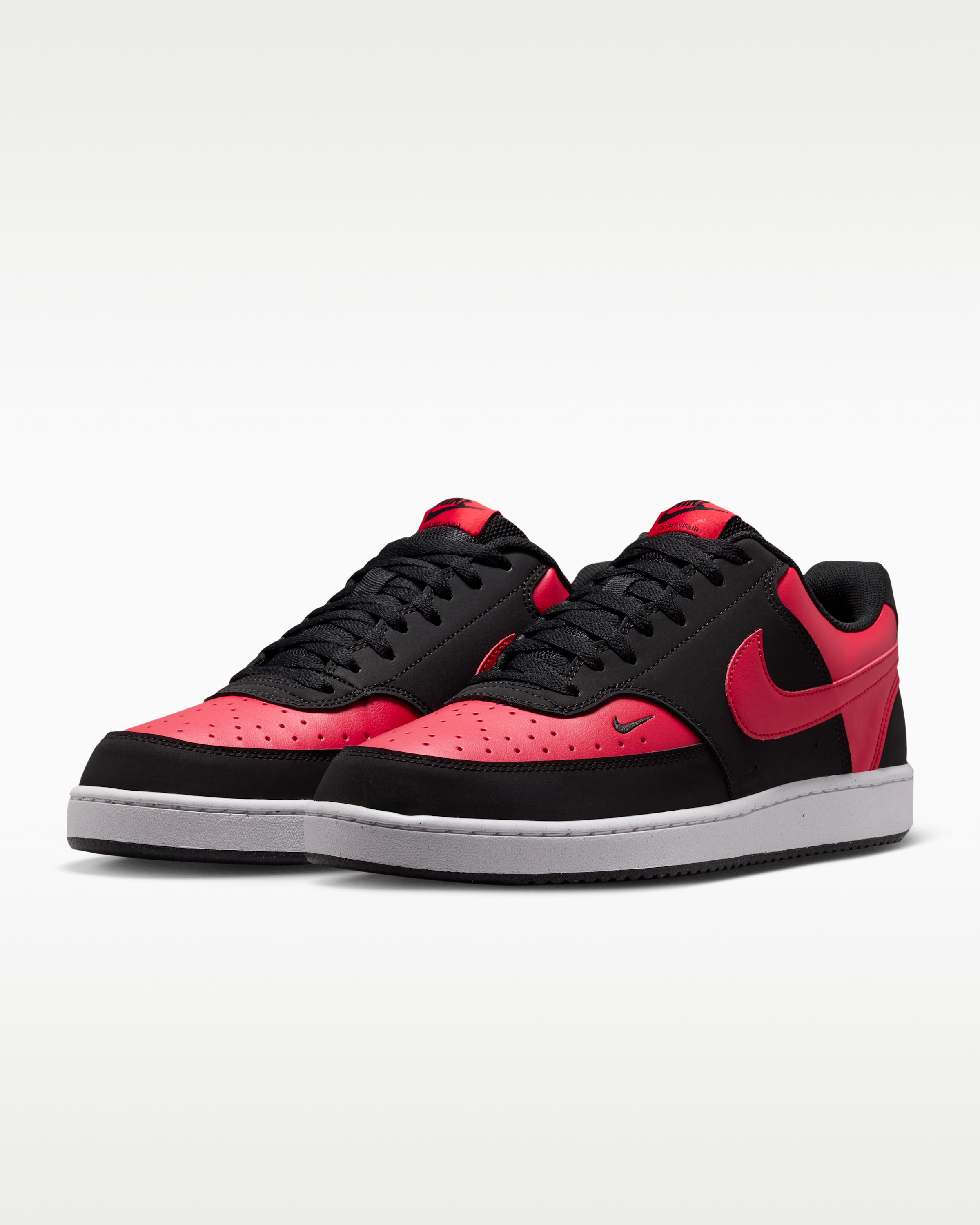 Nike Court Vision Low Men's Shoes - Black/University Red/White/University Red - View 5