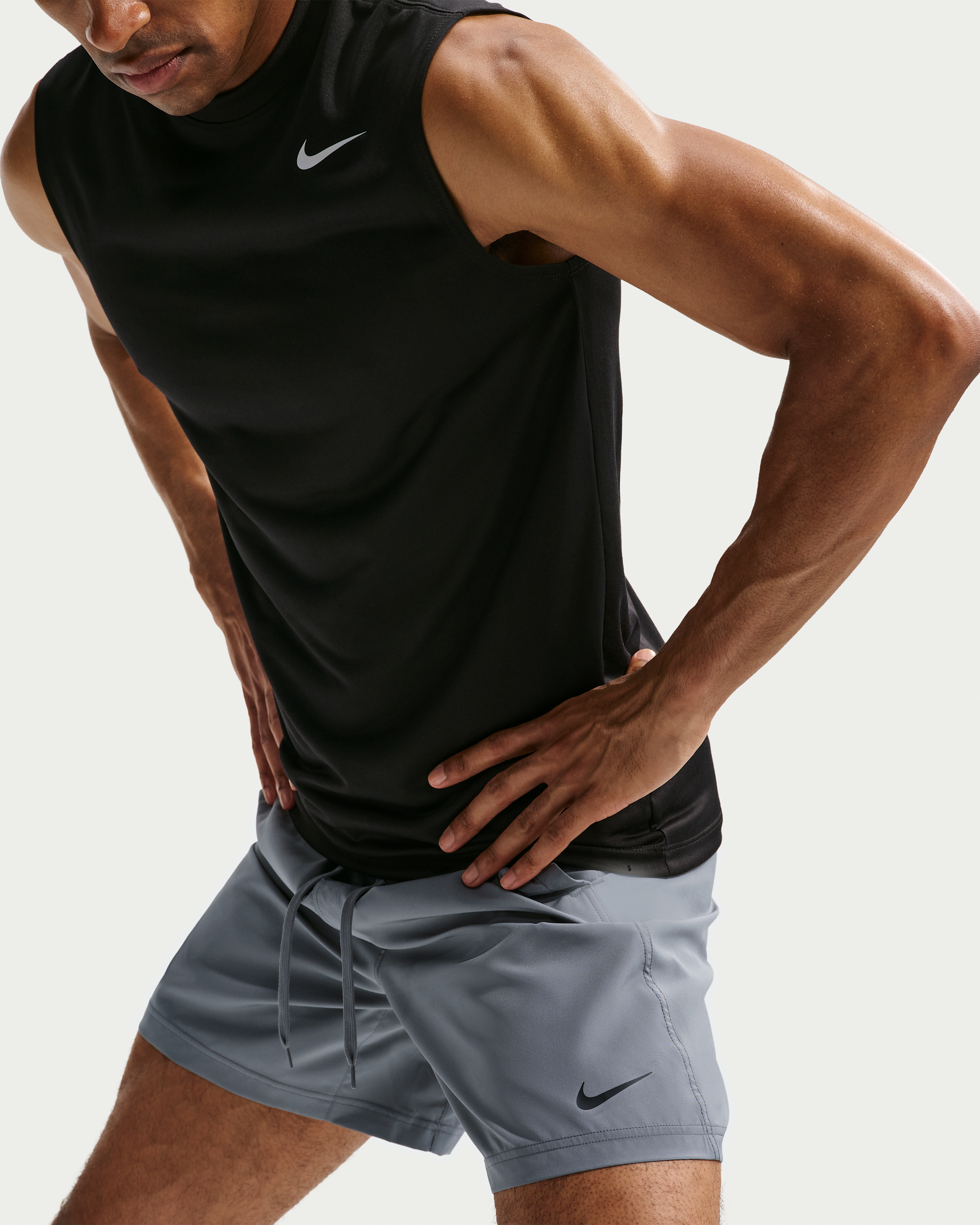 Nike Form Men's Dri-FIT 18cm (approx.) Unlined Versatile Shorts - Smoke Grey/Black - View 4