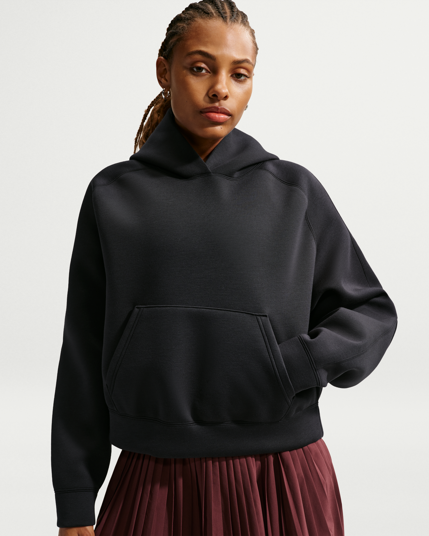 Nike Article Fleece Women's Oversized Hoodie - Black/Black/Black - View 1