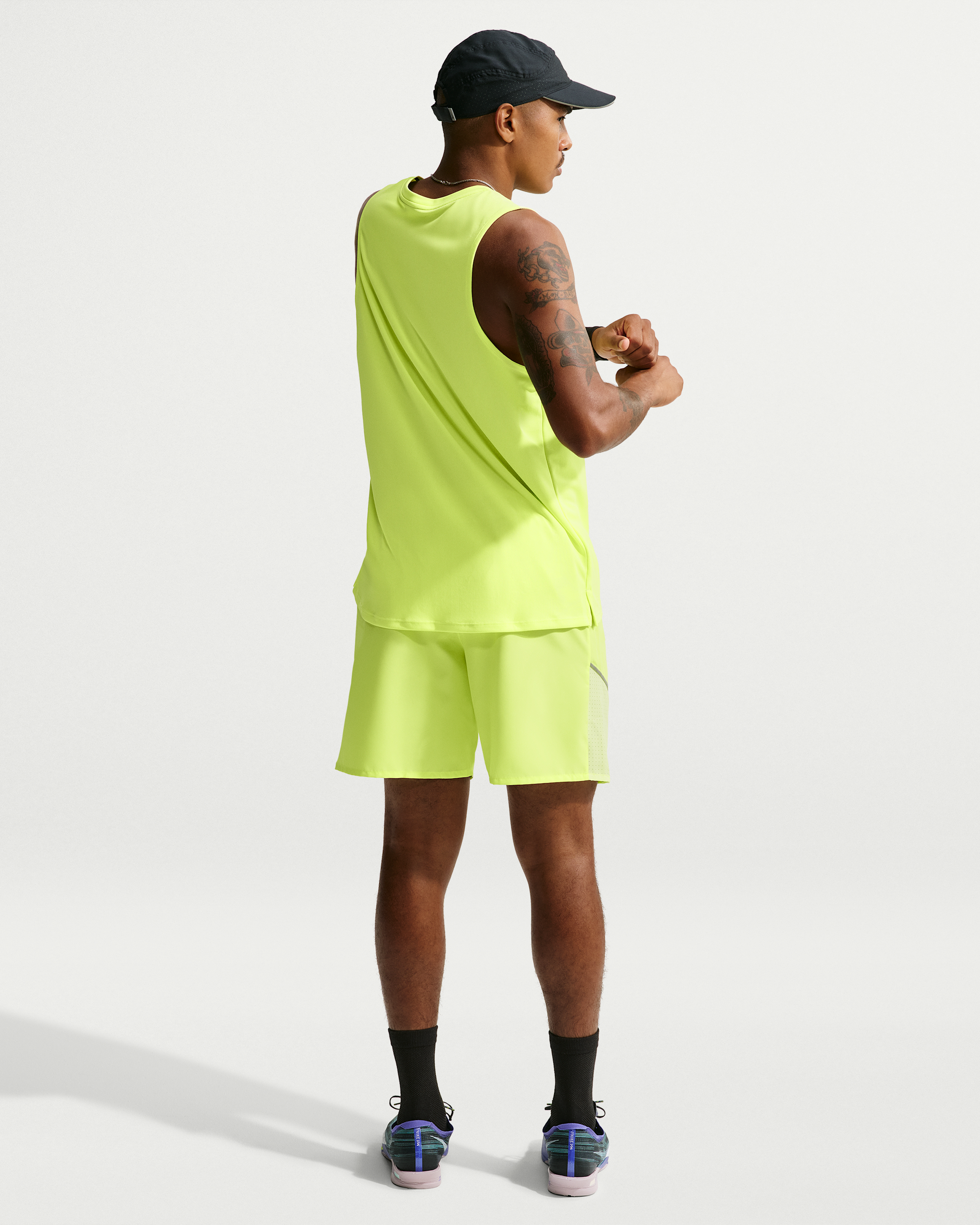 Nike Miler Men's Dri-FIT 18cm (approx.) Brief-Lined Running Shorts - Light Lemon Twist/Barely Volt - View 5