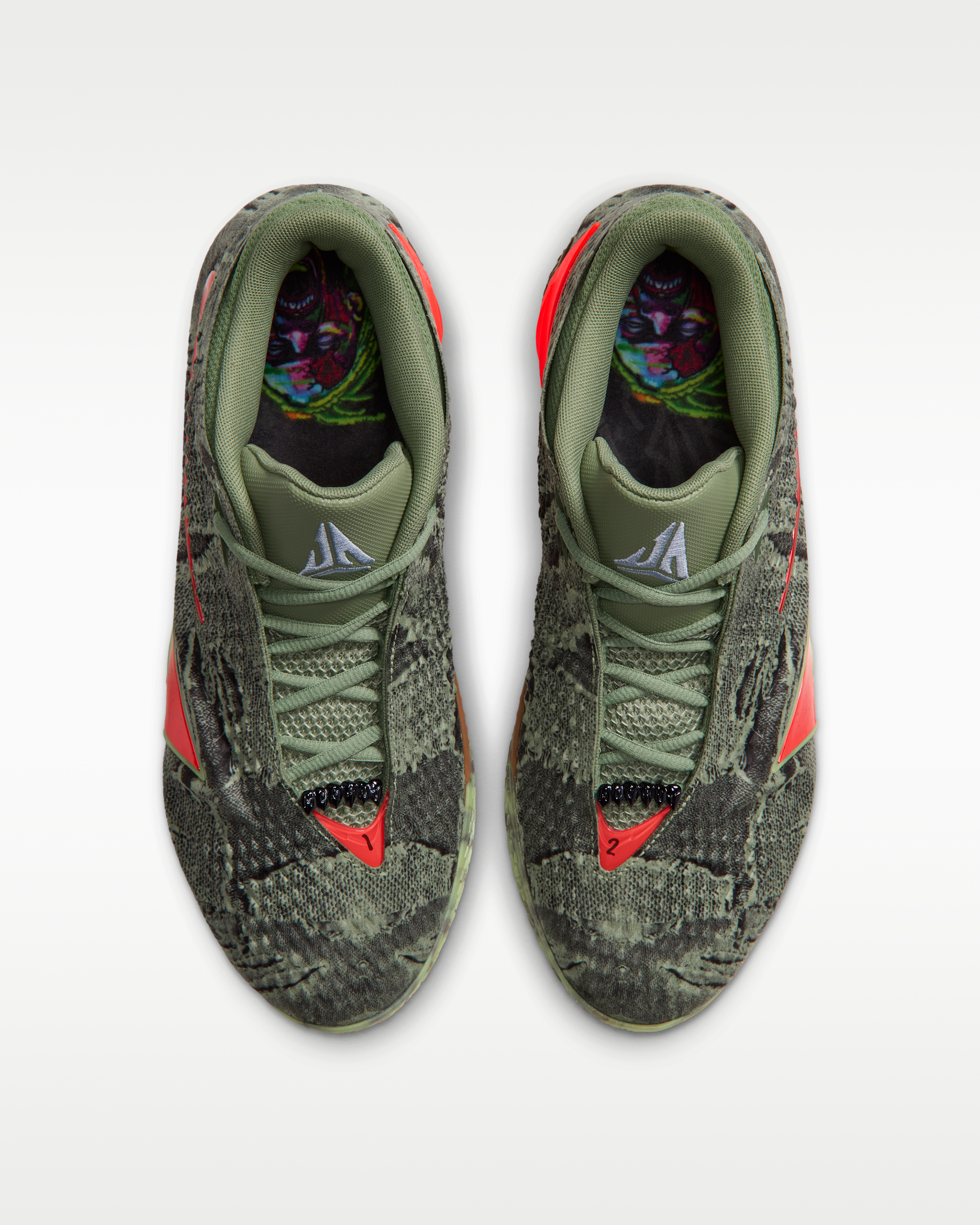 Ja 4 'Zombie' Basketball Shoes - Oil Green/Light Lemon Twist/Black/Bright Crimson - View 4