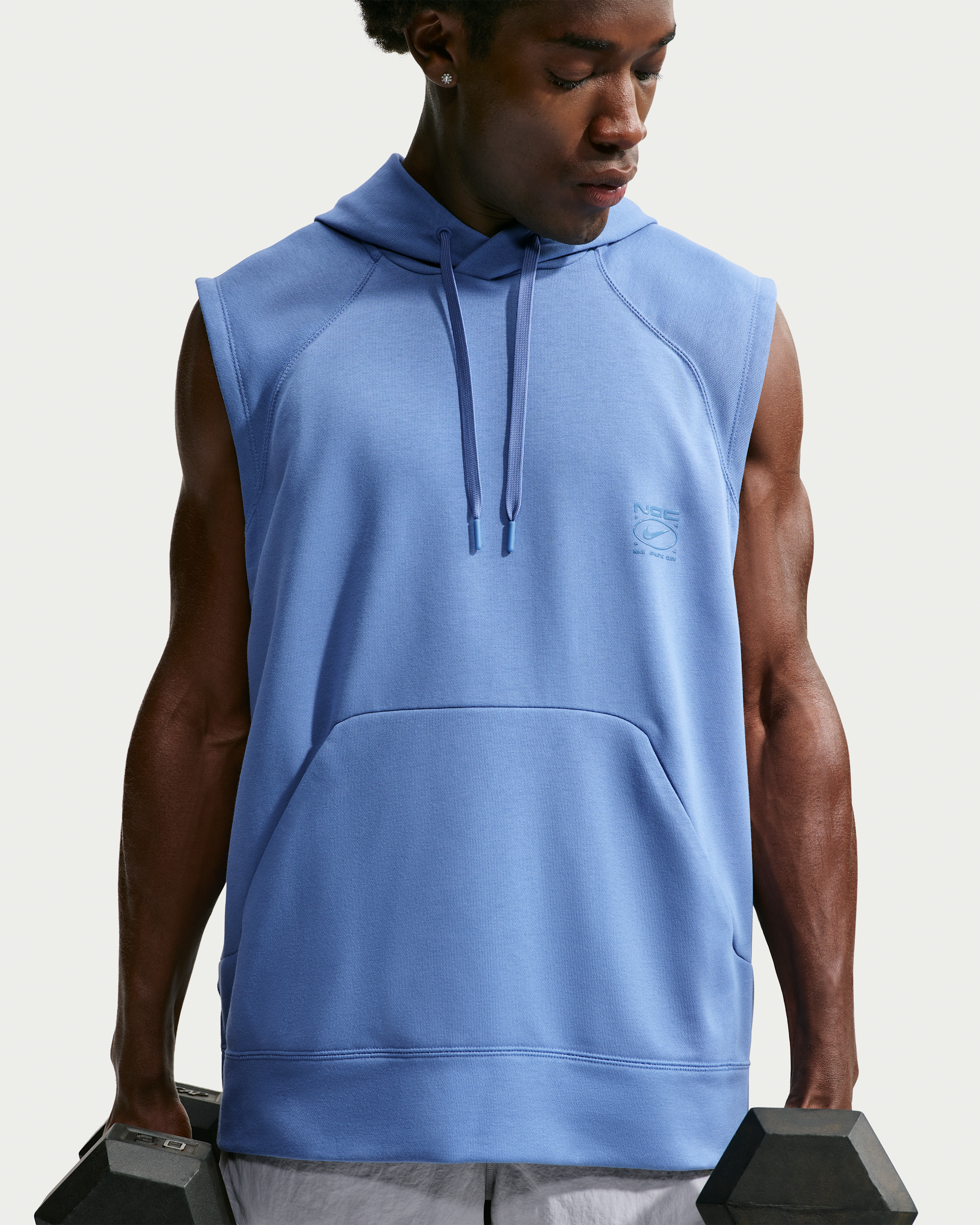 Nike N.A.C. Men's Dri-FIT Fleece Sleeveless Training Hoodie - Indigo Storm/Indigo Storm - View 1