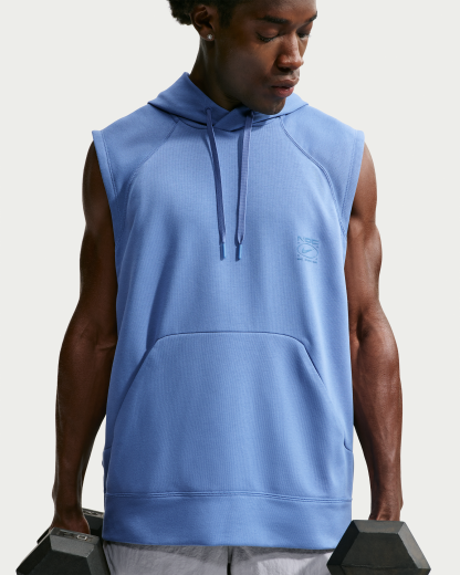 Nike N.A.C. Men's Dri-FIT Fleece Sleeveless Training Hoodie - Indigo Storm/Indigo Storm - View 1