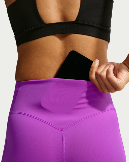 Nike Universa Women's High-Waisted 7/8 Leggings with No Front Seam - Vivid Purple/Vivid Purple/Bold Berry - View 6
