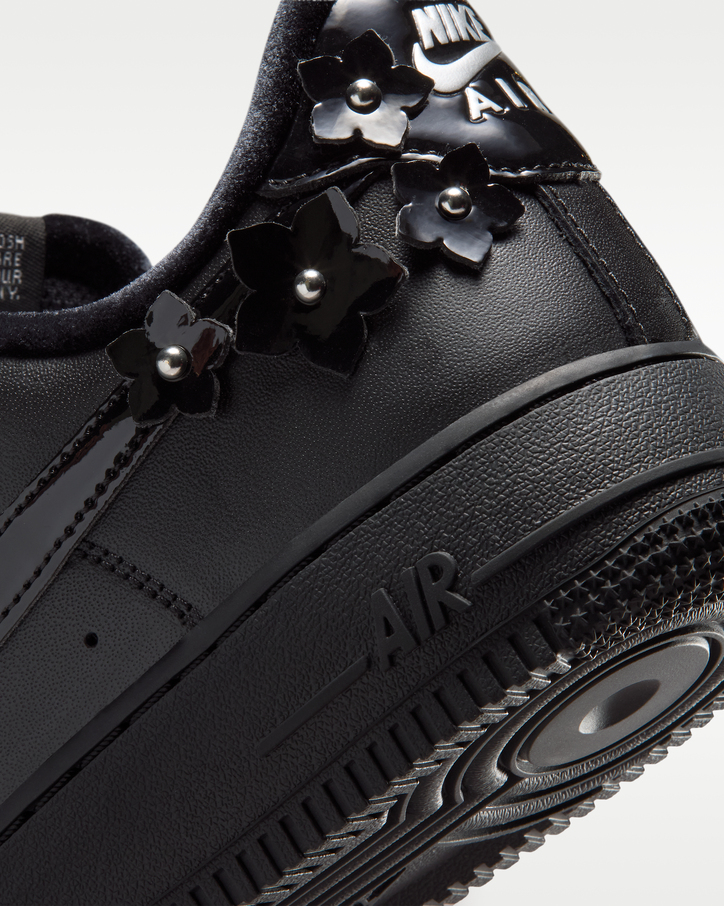 Nike Air Force 1 '07 'Florette' Women's Shoes - Black/Off-Noir/Metallic Silver/Black - View 8