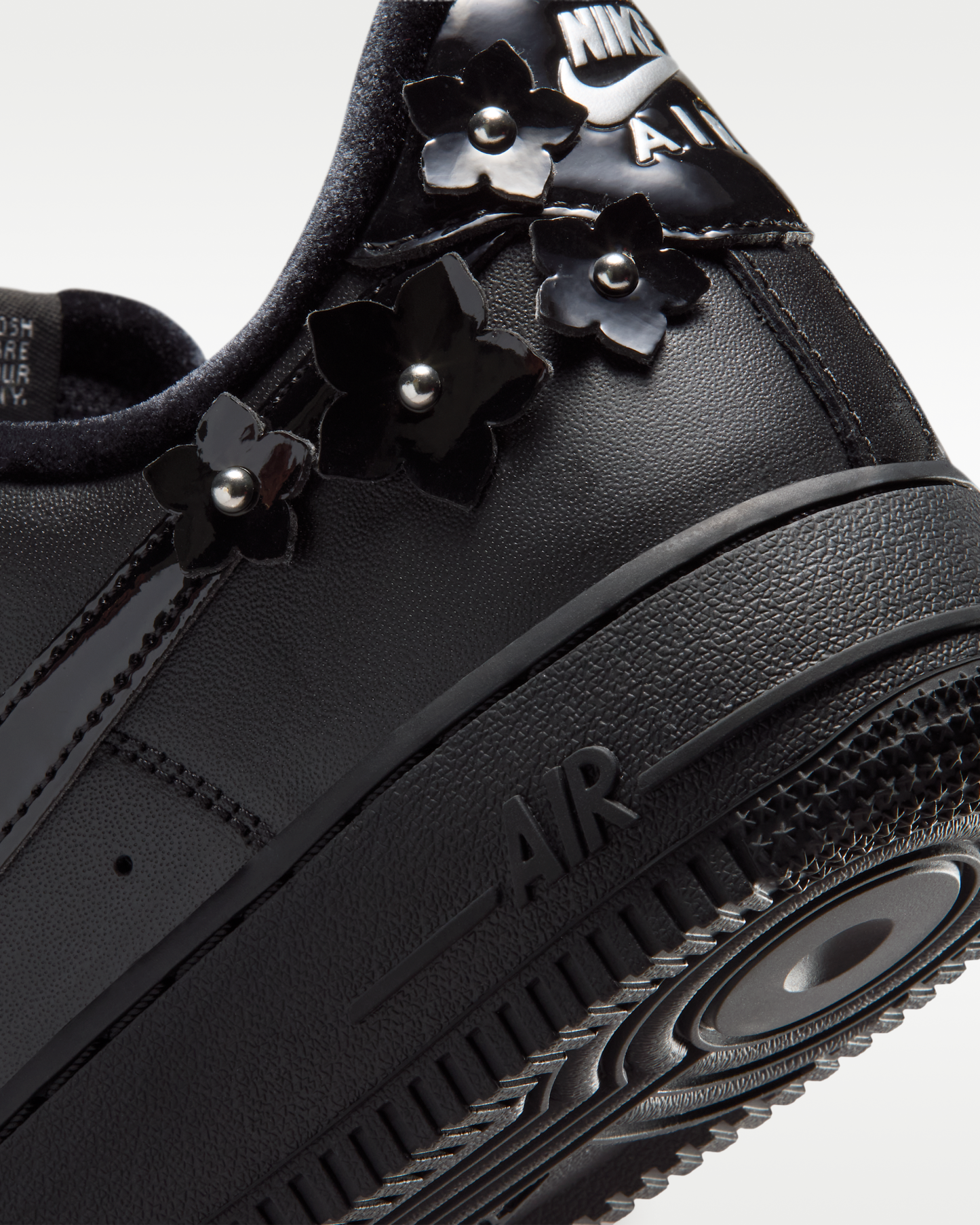 Nike Air Force 1 '07 'Florette' Women's Shoes - Black/Off-Noir/Metallic Silver/Black - View 8