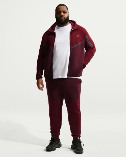 Nike Tech Men's Fleece Windrunner Full-Zip Jacket - Dark Team Red/Burgundy Crush/Black - View 9