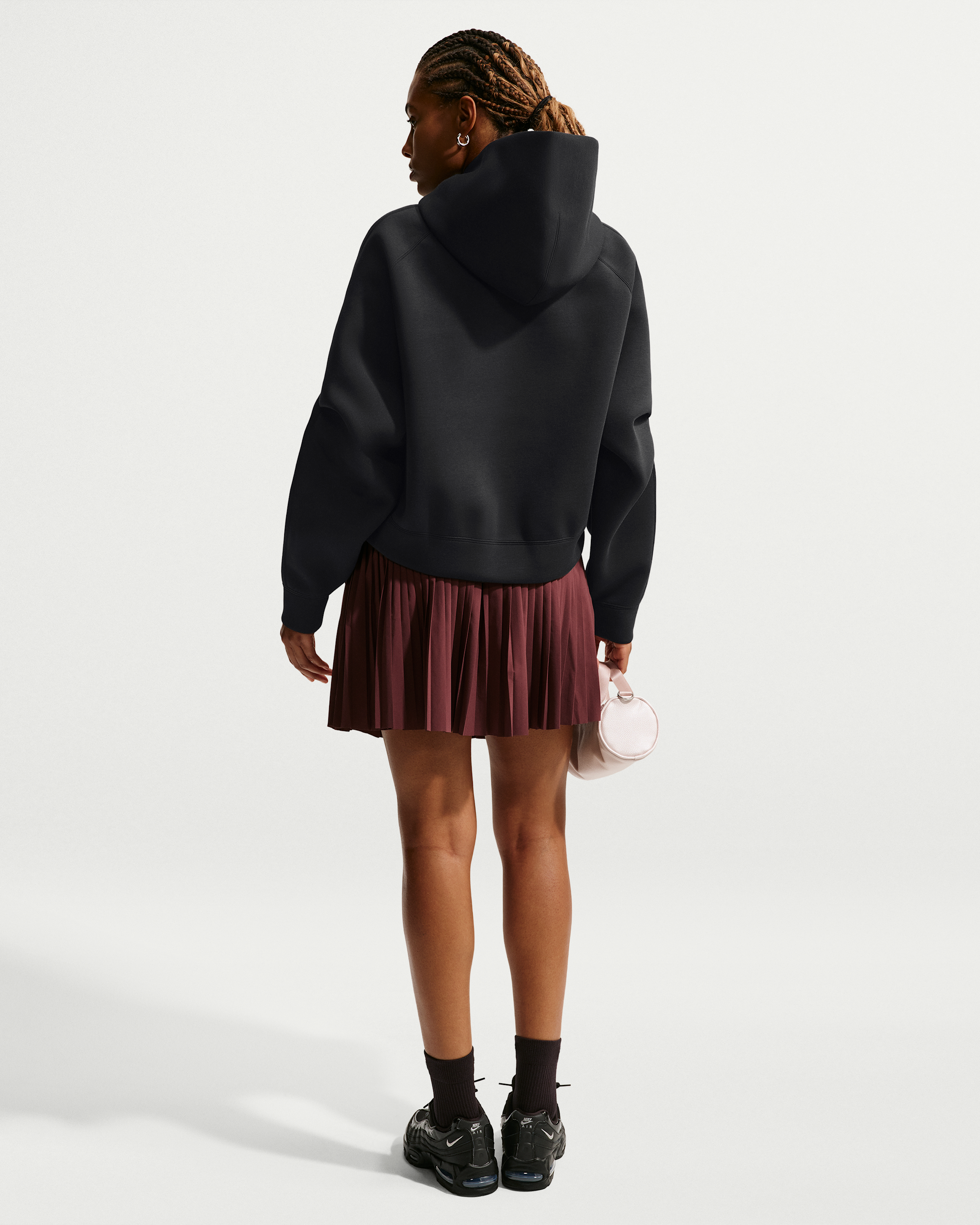 Nike Article Fleece Women's Oversized Hoodie - Black/Black/Black - View 5