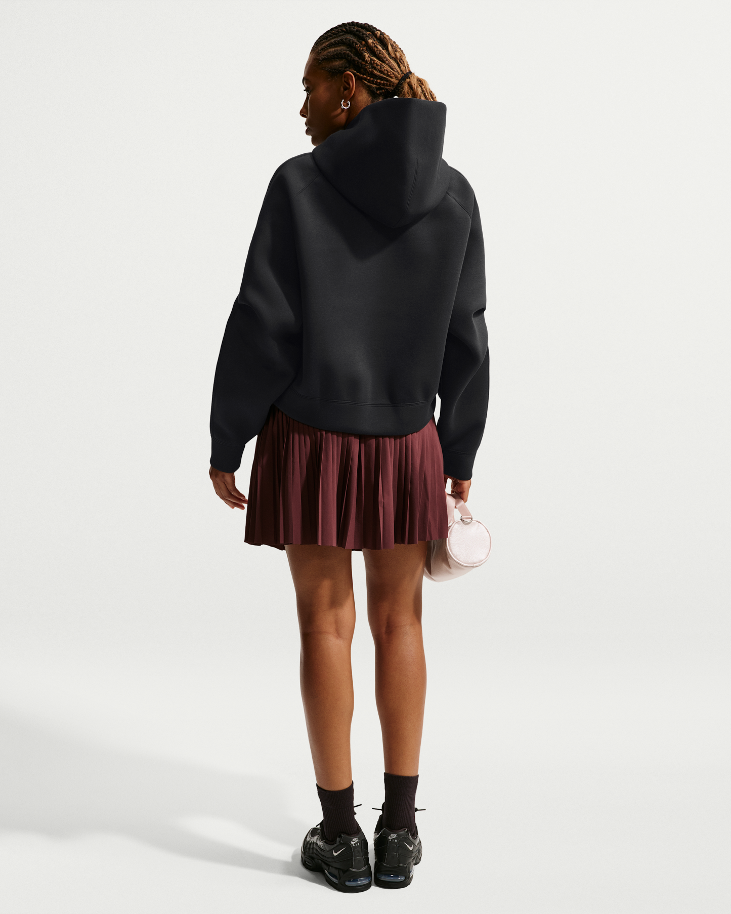 Nike Article Fleece Women's Oversized Hoodie - Black/Black/Black - View 5