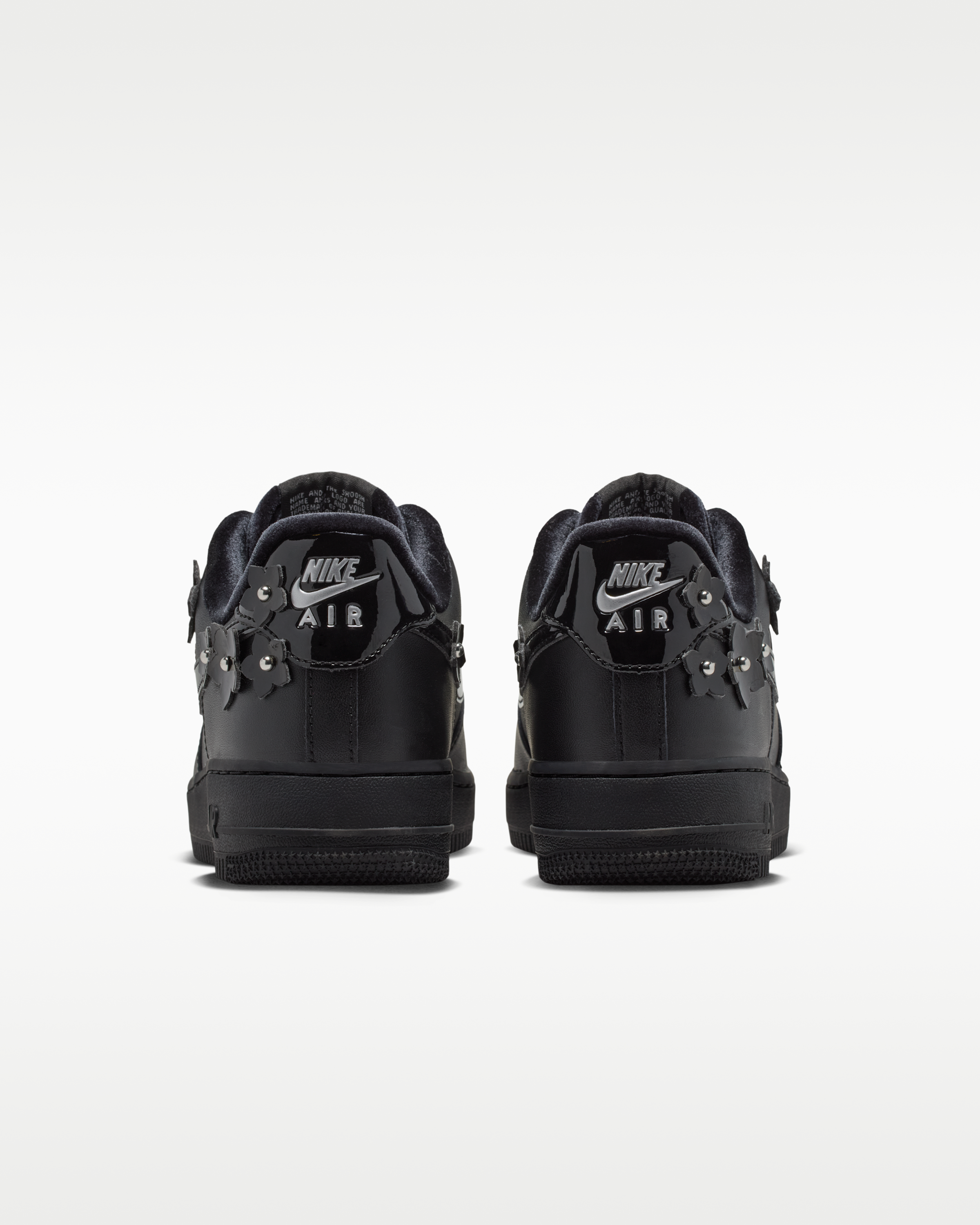 Nike Air Force 1 '07 'Florette' Women's Shoes - Black/Off-Noir/Metallic Silver/Black - View 6