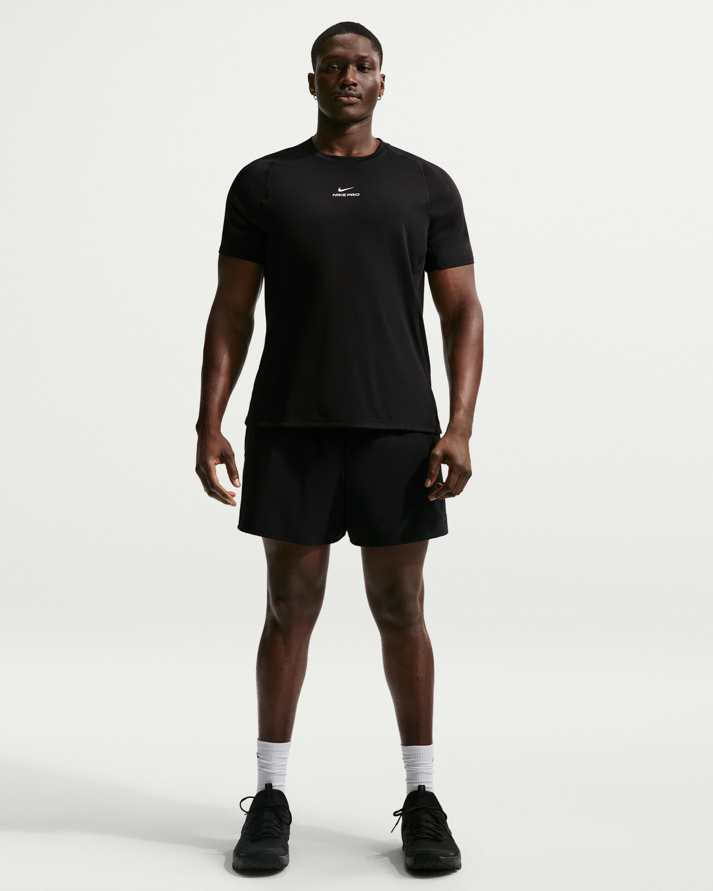 Nike Pro Training Men's Dri-FIT Short-Sleeve Top - Black/White - View 10