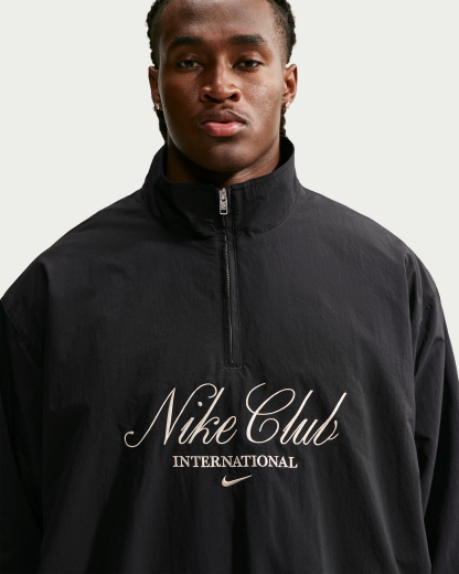 Nike Club Men's 1/2-Zip Jacket - Black/Sand Drift/Sand Drift - View 8