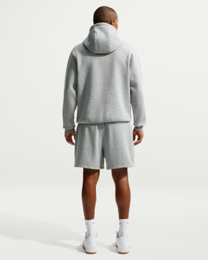 Nike Club Men's French Terry Flow Shorts - Dark Grey Heather/Light Smoke Grey/White - View 5