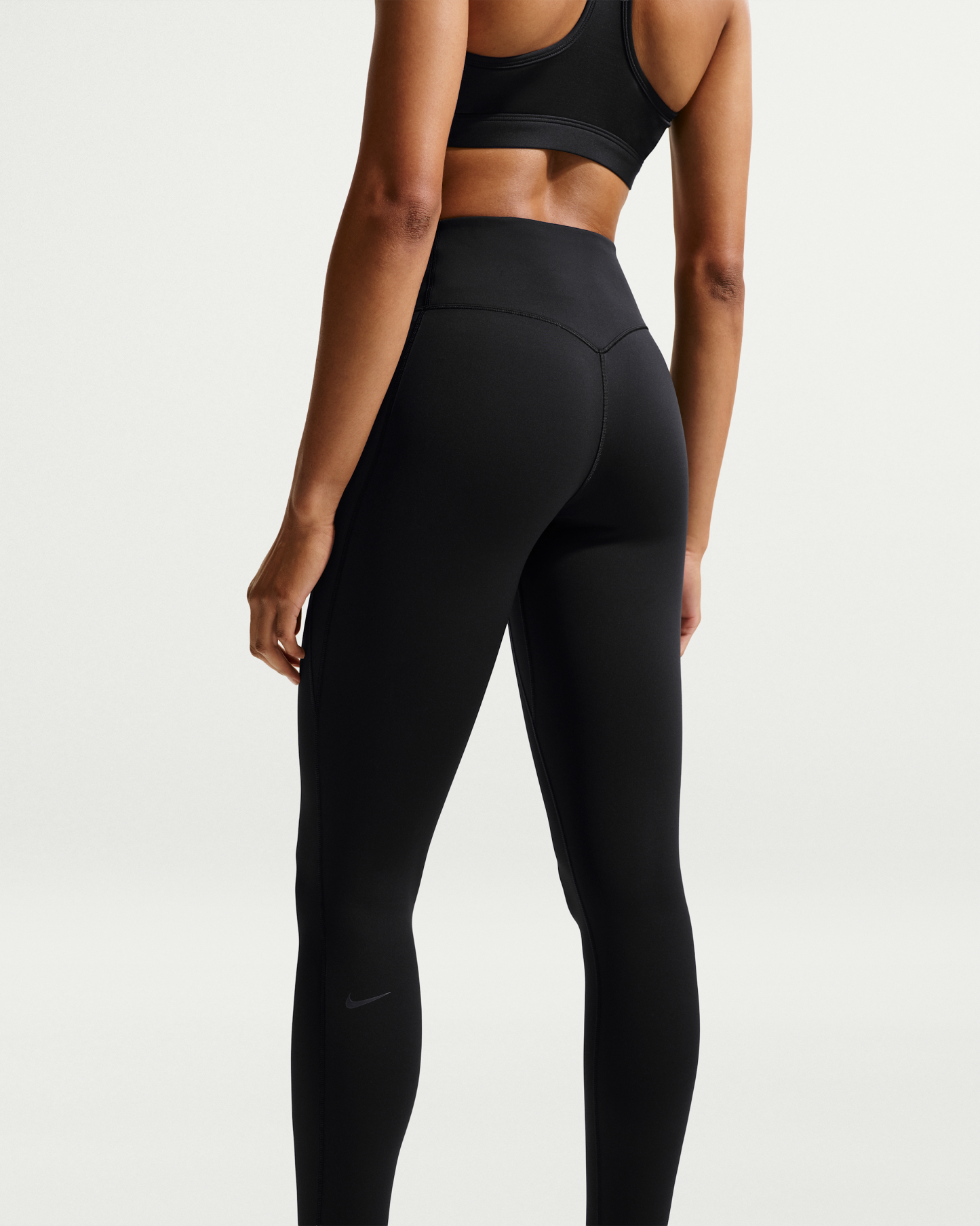 Nike Universa Women's High-Waisted Full-Length Leggings with No Front Seam - Black/Anthracite/Dark Smoke Grey - View 3