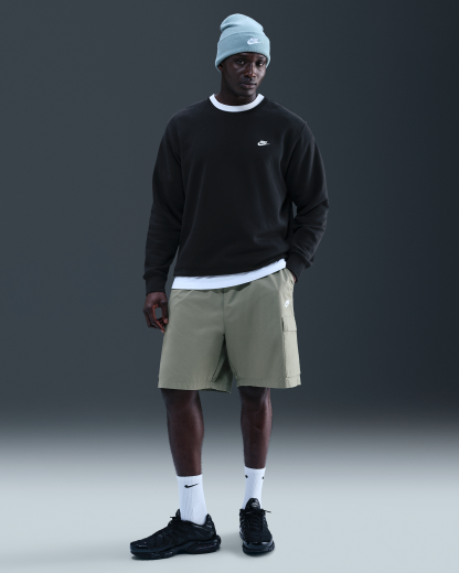 Nike Club Men's Fleece Crew - Black/White - View 9