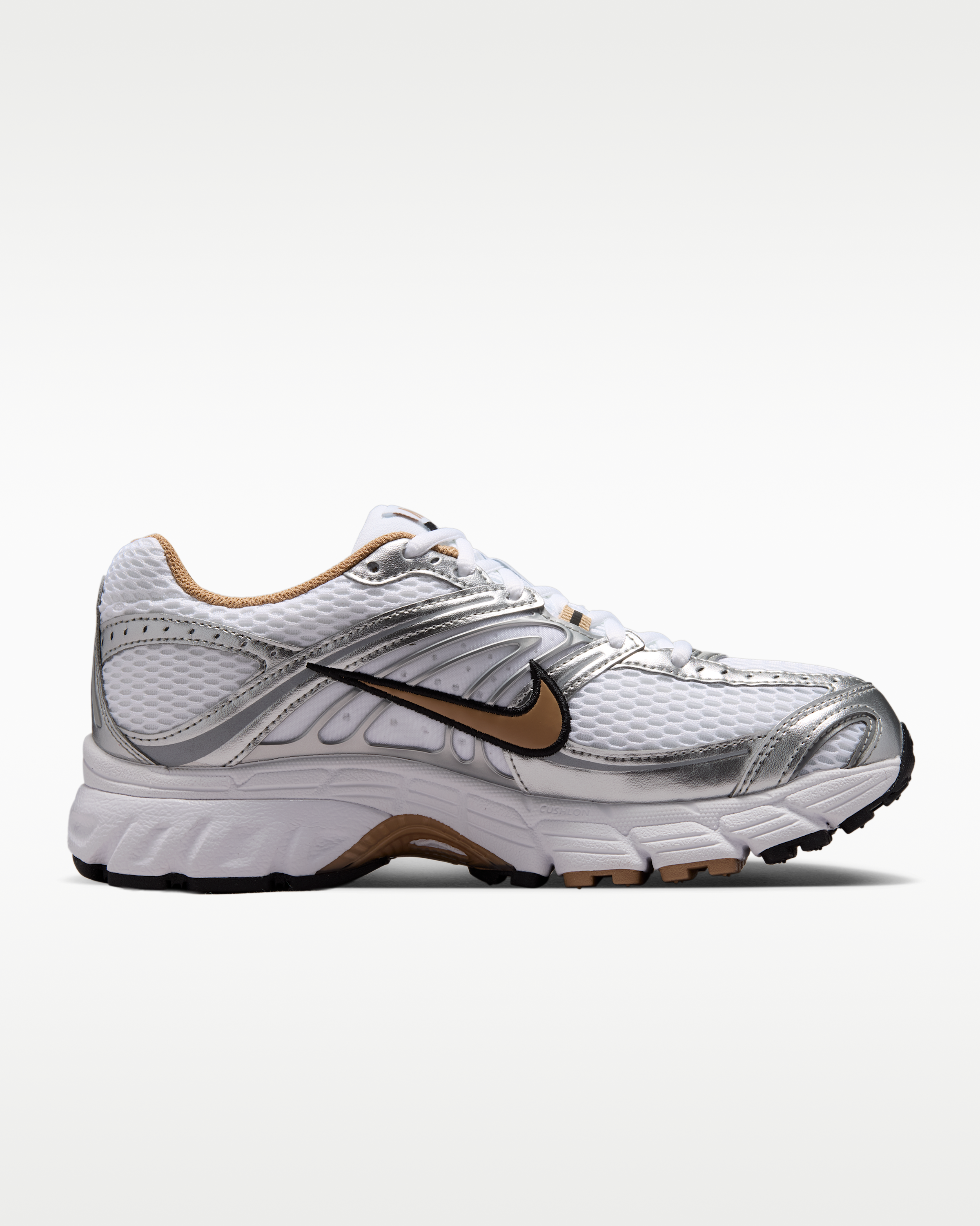 Nike Air Max Moto 2K Women's Shoes with Reflective Design Accents - White/Metallic Silver/Black/British Khaki - View 3