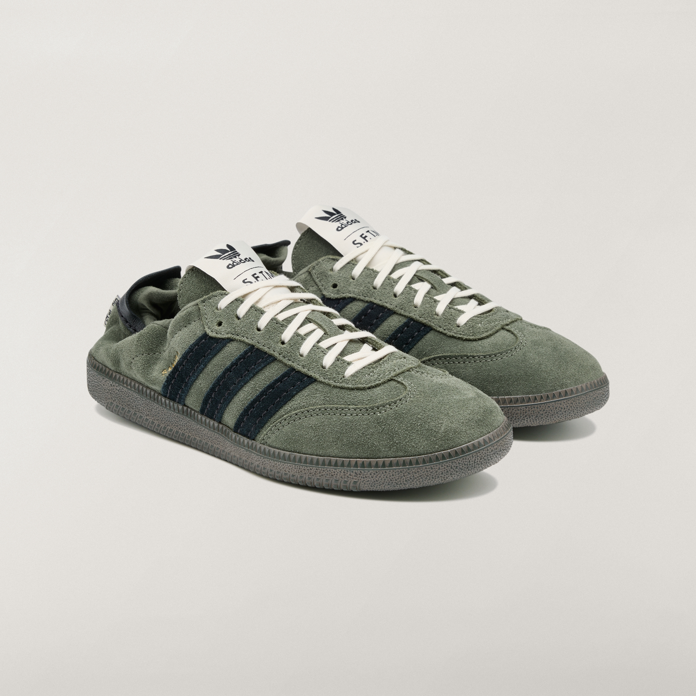 adidas SAMBA OG SFTM Shoes - Base Green / Core Black / Gold Metallic - View 5