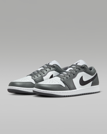 Air Jordan 1 Low Men's Shoes - White/Iron Grey/Black - View 5