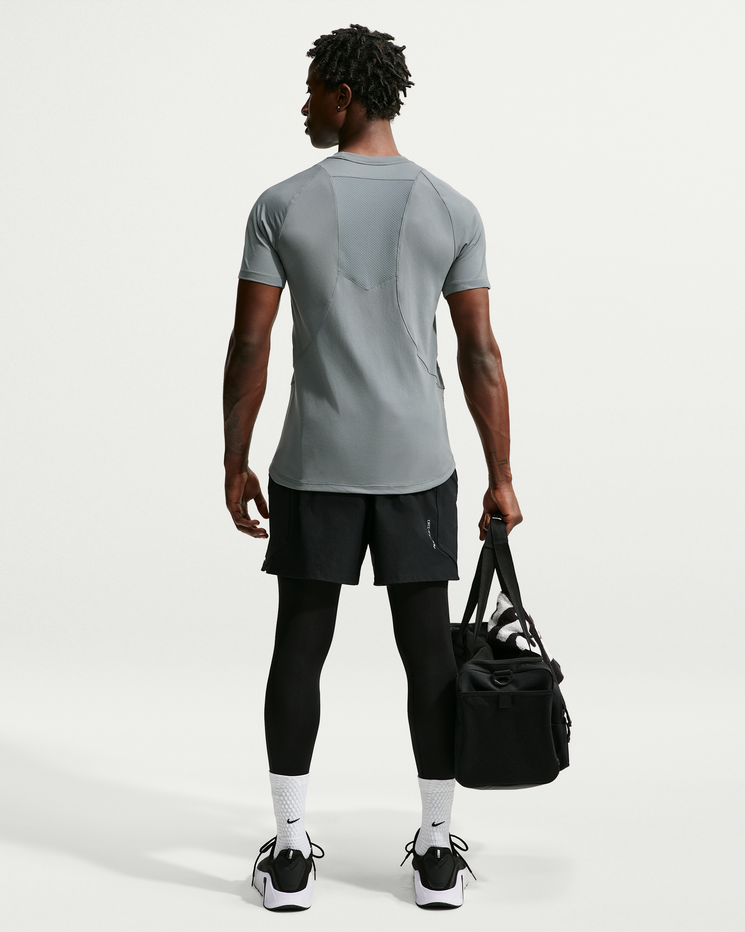 Nike Pro Training Men's Dri-FIT ADV Short-Sleeve Top - Smoke Grey/Smoke Grey/Black - View 5