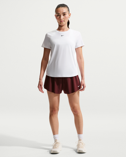 Nike One Classic Women's Dri-FIT Short-Sleeve Top - White/Black - View 4