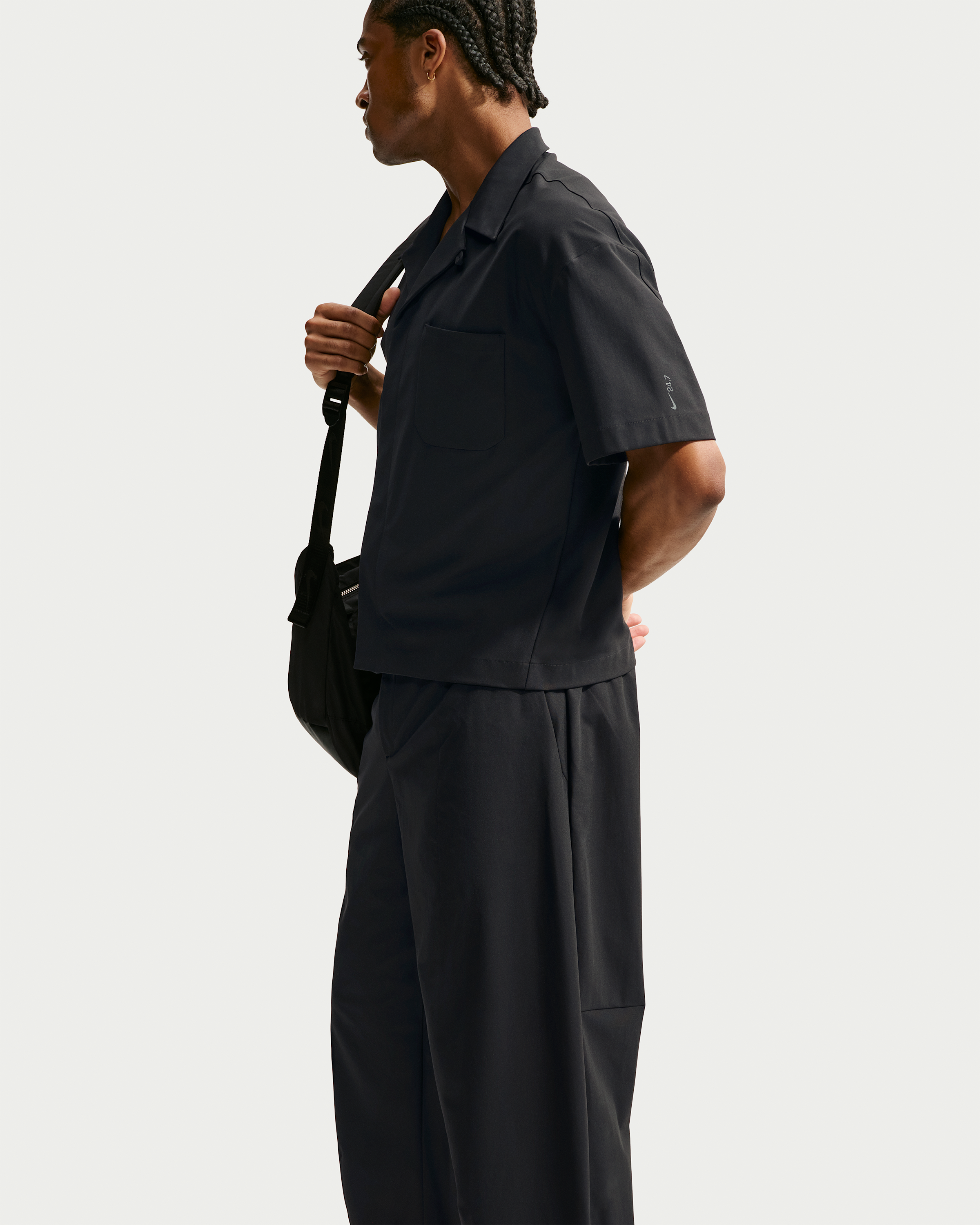 Nike 24.7 PerfectStretch Men's Dri-FIT UV Protection Barrel-Leg Trousers - Black/Black/Dark Smoke Grey - View 4