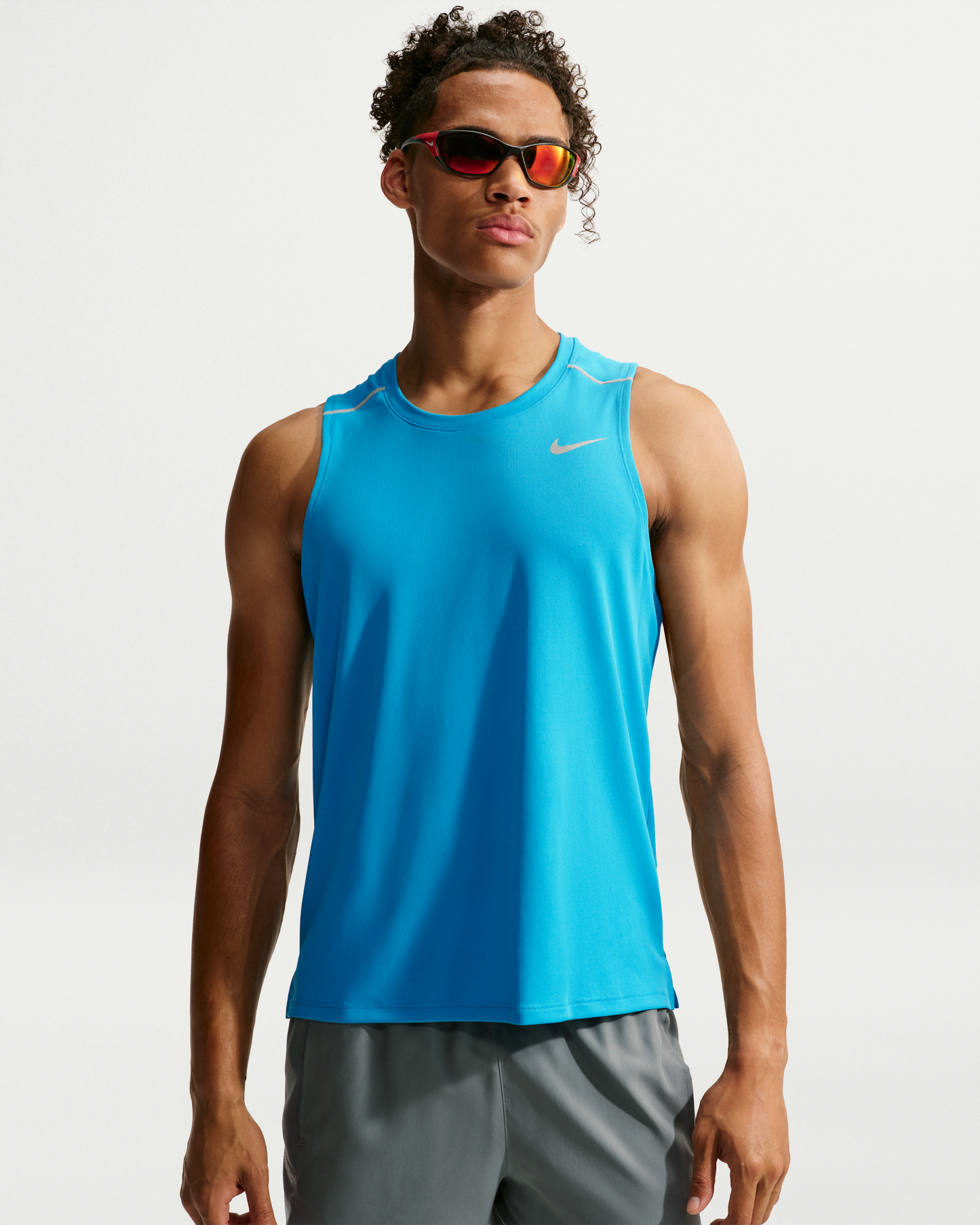 Nike Miler Men's Dri-FIT Running Tank Top - Light Current Blue - View 1