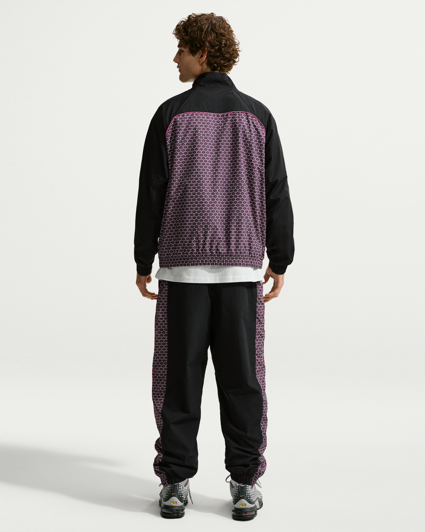 Nike Sportswear Men's Woven Tracksuit Jacket - Black/Black/Pinksicle - View 5