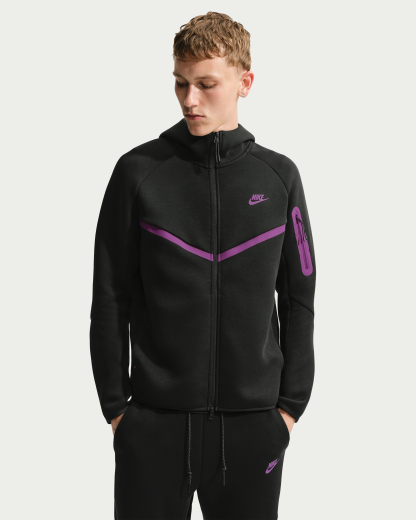 Nike Tech Men's Fleece Windrunner Full-Zip Jacket - Black/Viotech - View 1