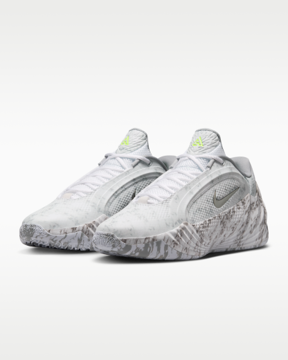 Giannis Freak 8 Basketball Shoes - White/Light Smoke Grey/Black/Metallic Silver - View 5
