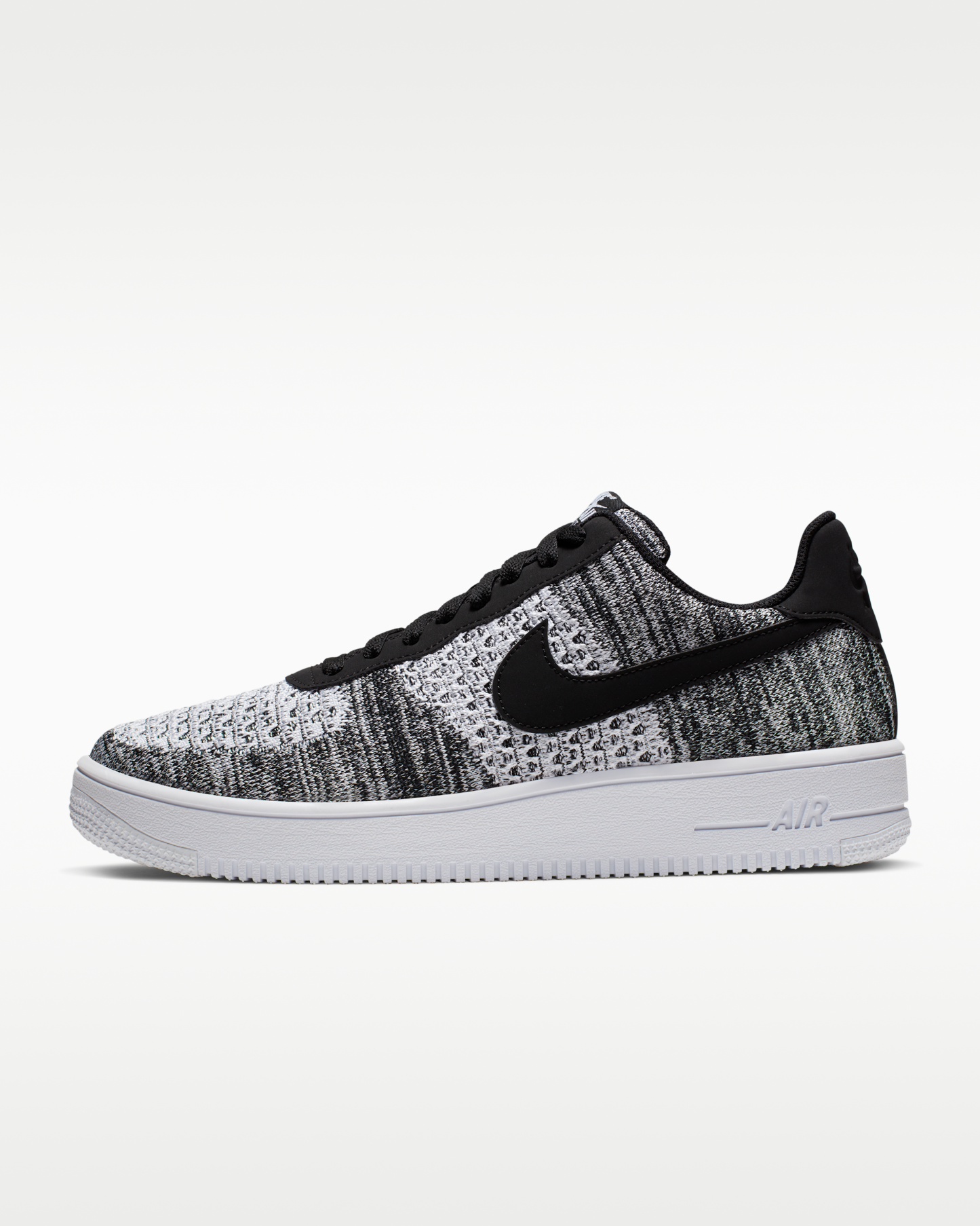 Nike Air Force 1 Flyknit 2.0 Shoes - Black/Black/White/Pure Platinum - View 1