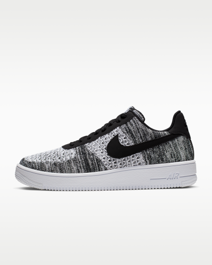 Nike Air Force 1 Flyknit 2.0 Shoes - Black/Black/White/Pure Platinum - View 1