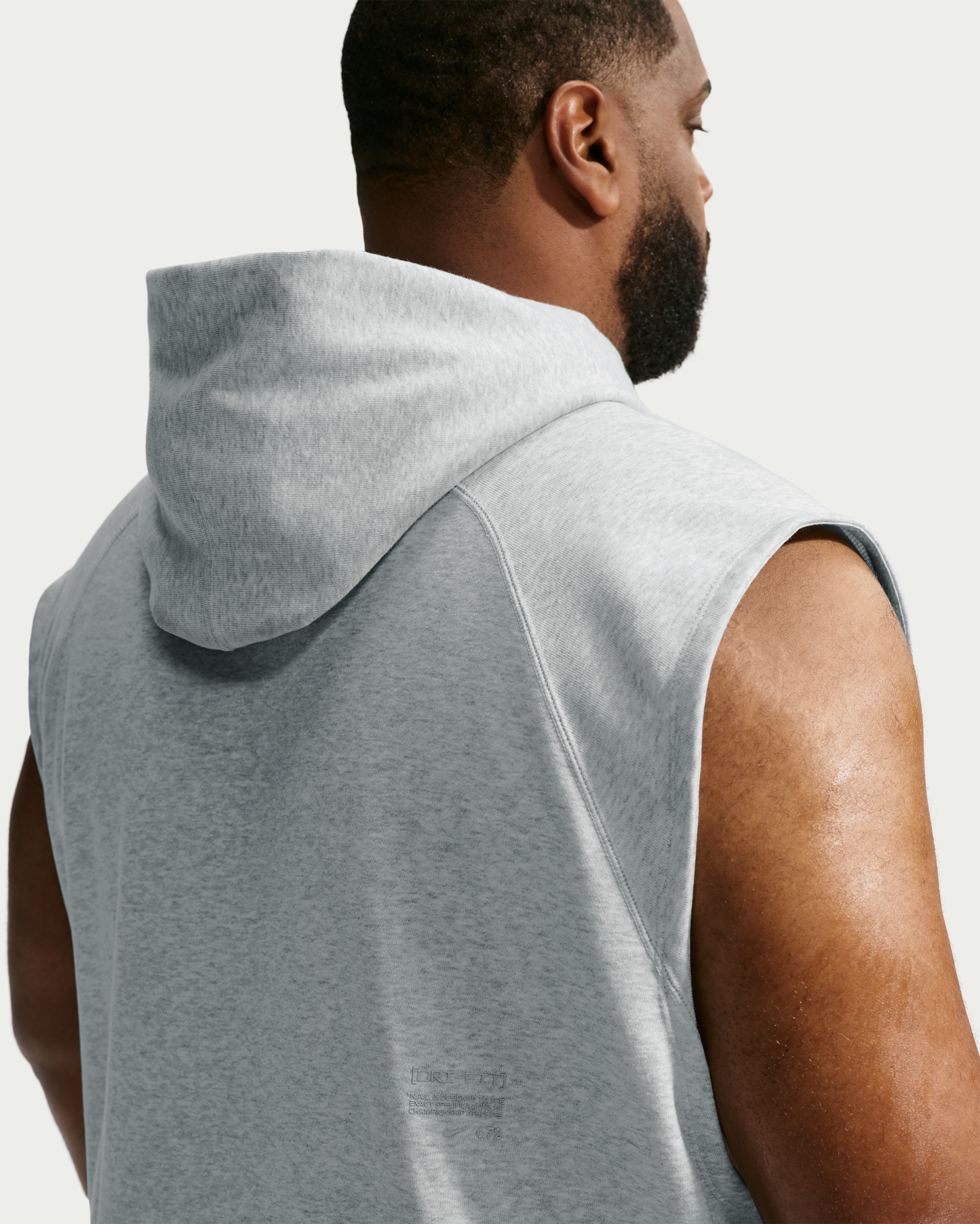 Nike N.A.C. Men's Dri-FIT Fleece Sleeveless Training Hoodie - Light Smoke Grey/Heather/Light Smoke Grey - View 7
