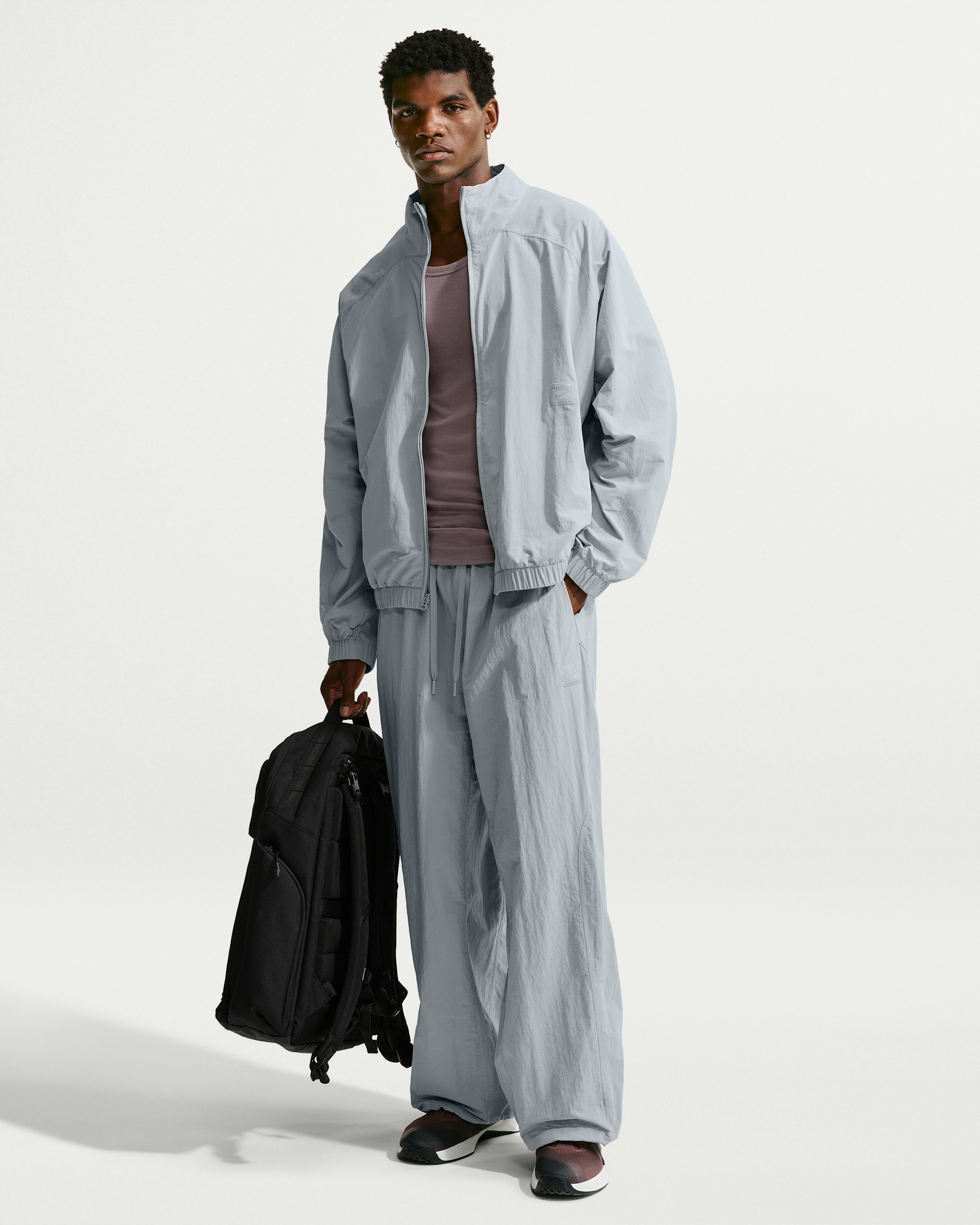 Nike Men's N.A.C. Dri-FIT Oversized Full-Zip Woven Jacket - Light Smoke Grey/Light Smoke Grey - View 4