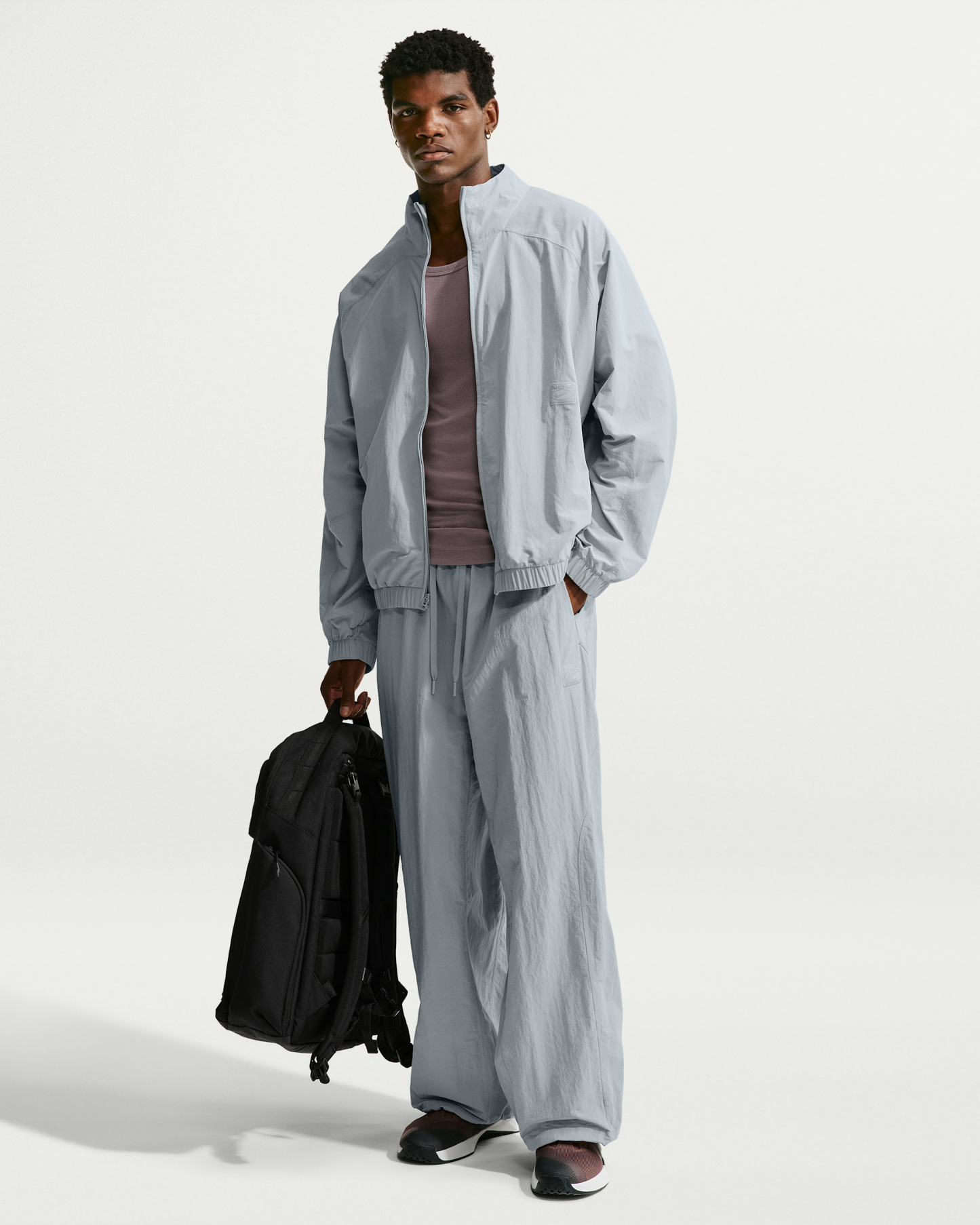 Nike Men's N.A.C. Dri-FIT Oversized Full-Zip Woven Jacket - Light Smoke Grey/Light Smoke Grey - View 4