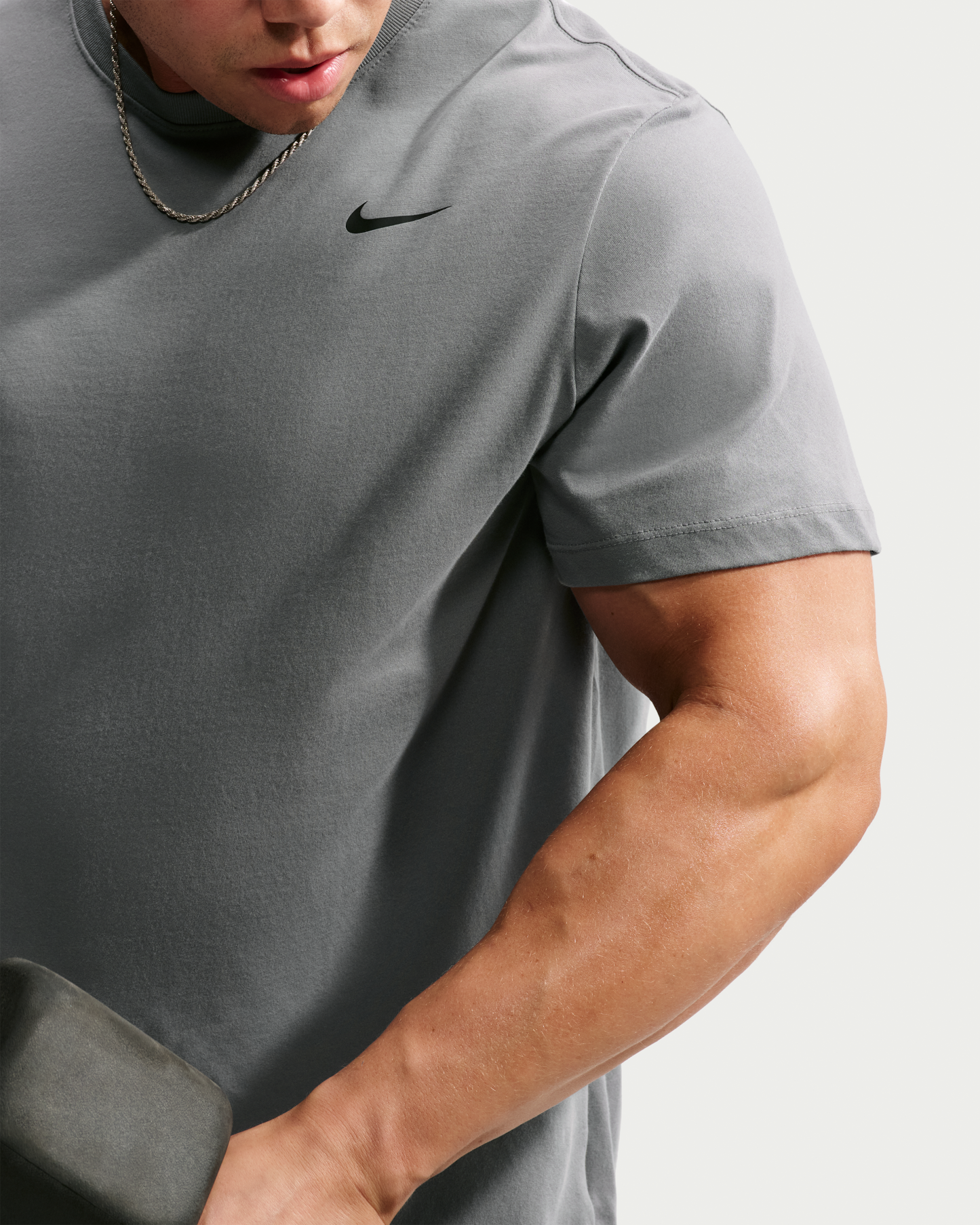 Nike Dri-FIT Men's Fitness T-Shirt - Smoke Grey/Black - View 8