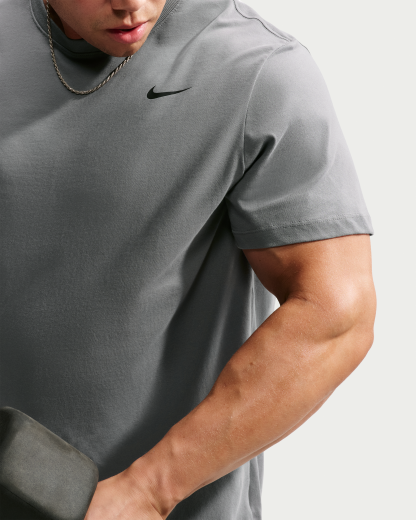 Nike Dri-FIT Men's Fitness T-Shirt - Smoke Grey/Black - View 8