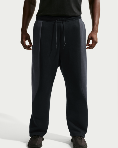 Nike Tech Men's Colour-Block Open-Hem Fleece Trousers - Black/Anthracite/Black - View 8