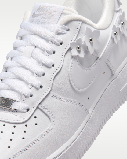 Nike Air Force 1 '07 'Florette' Women's Shoes - White/Wolf Grey/Metallic Silver/White - View 7