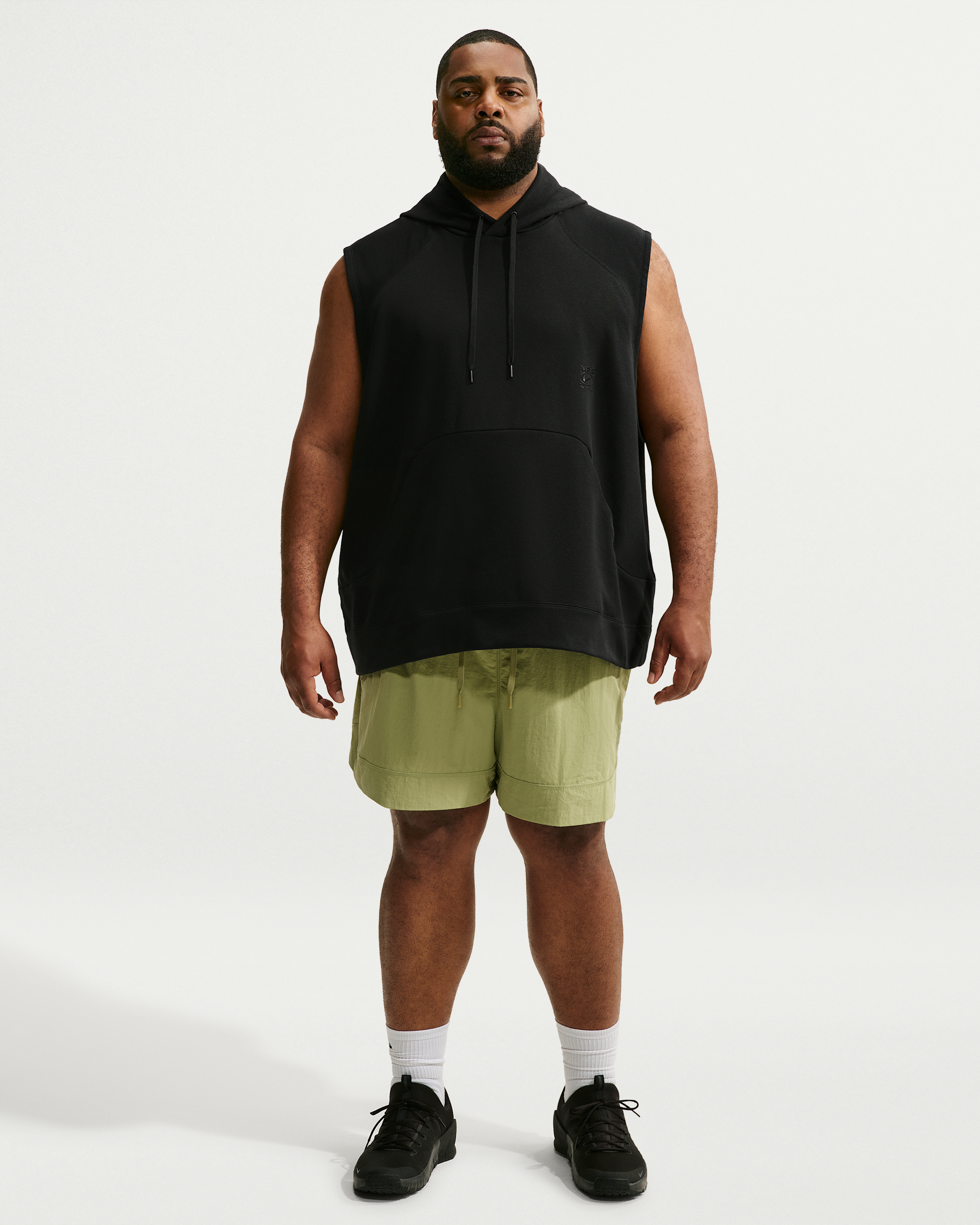 Nike N.A.C. Men's Dri-FIT Fleece Sleeveless Training Hoodie - Black/Black - View 9