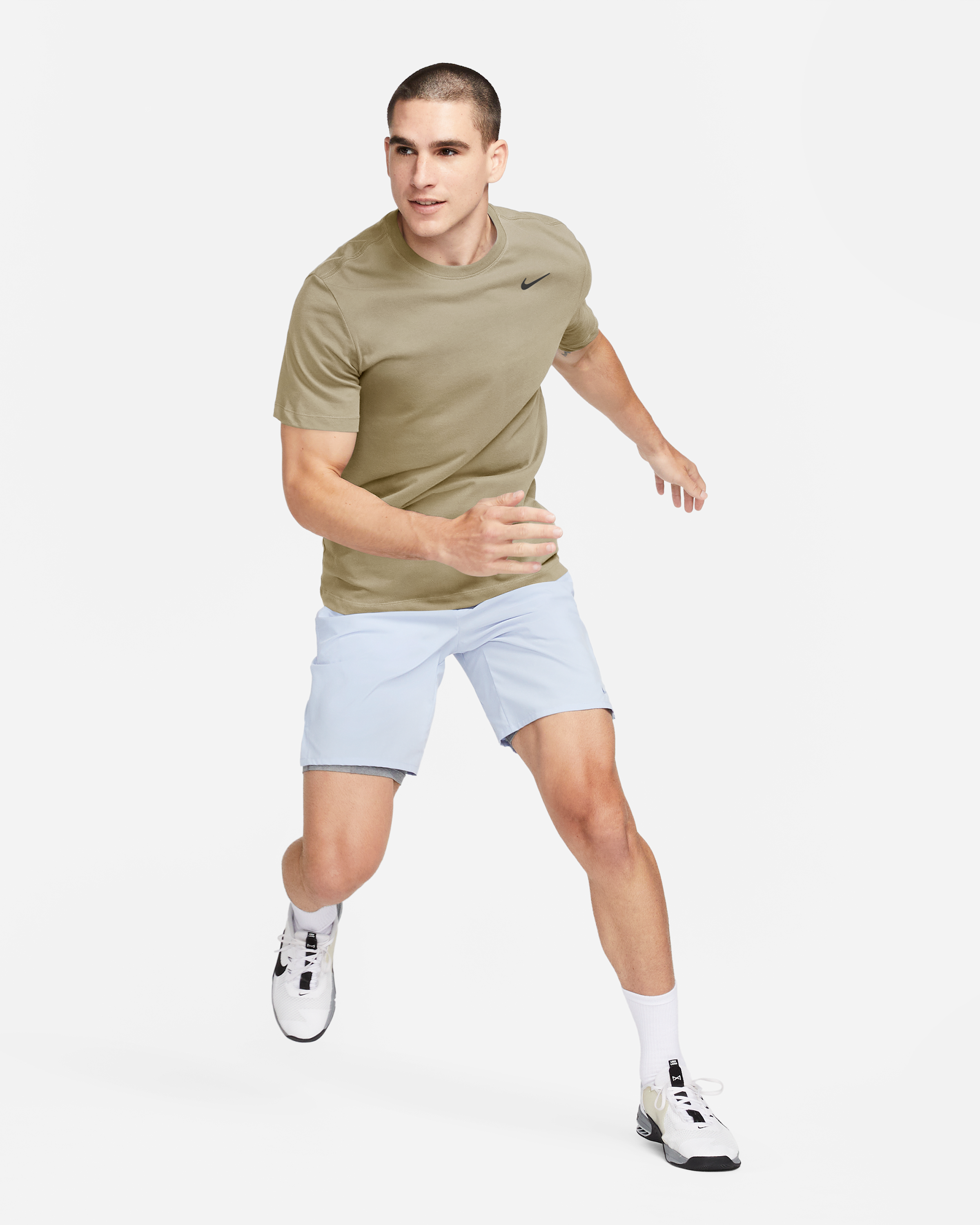 Nike Dri-FIT Men's Fitness T-Shirt - Desert Khaki/Black - View 4