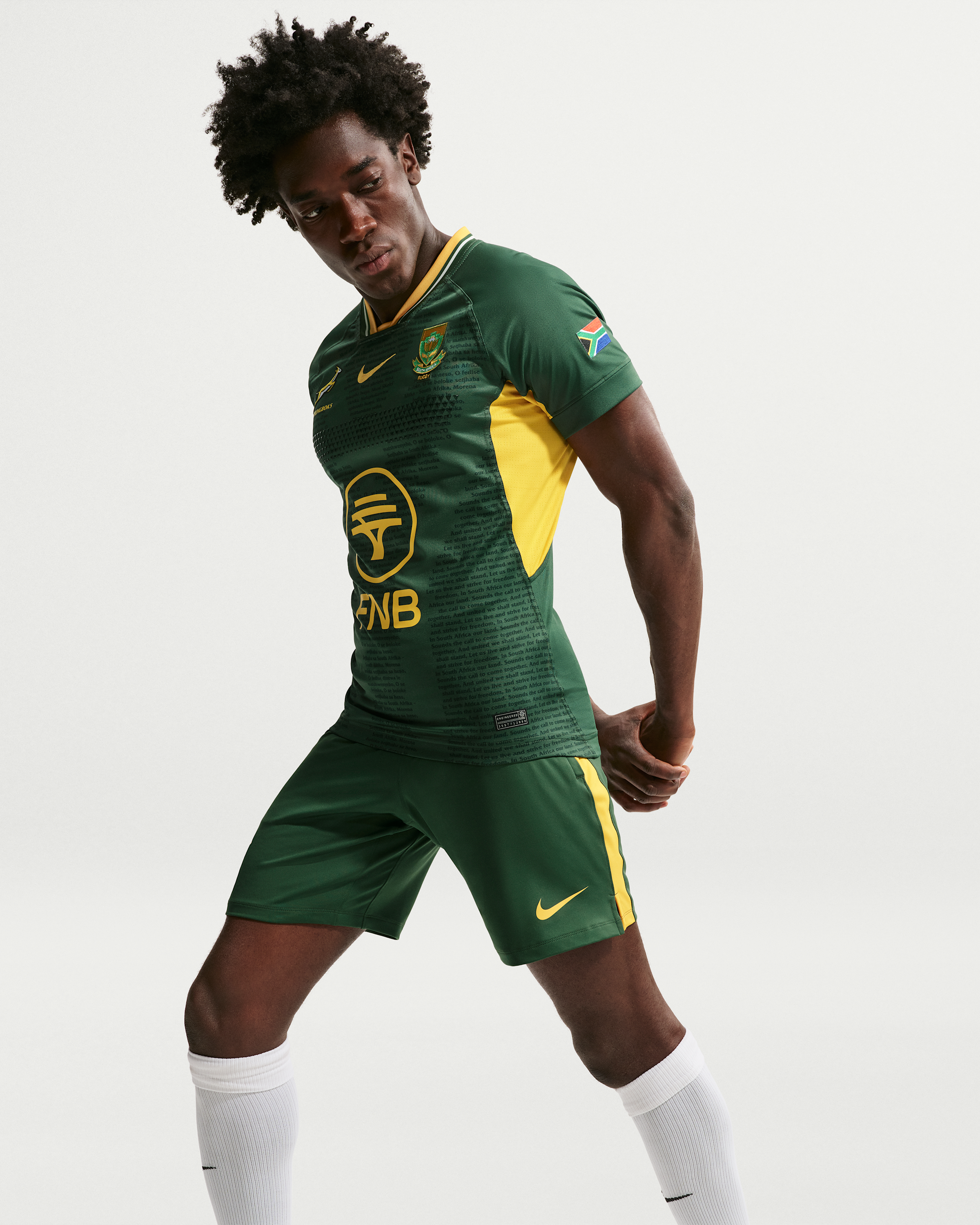 Springboks RGR Match Jersey Men's Nike Rugby Jersey - Gorge Green/University Gold/University Gold - View 3