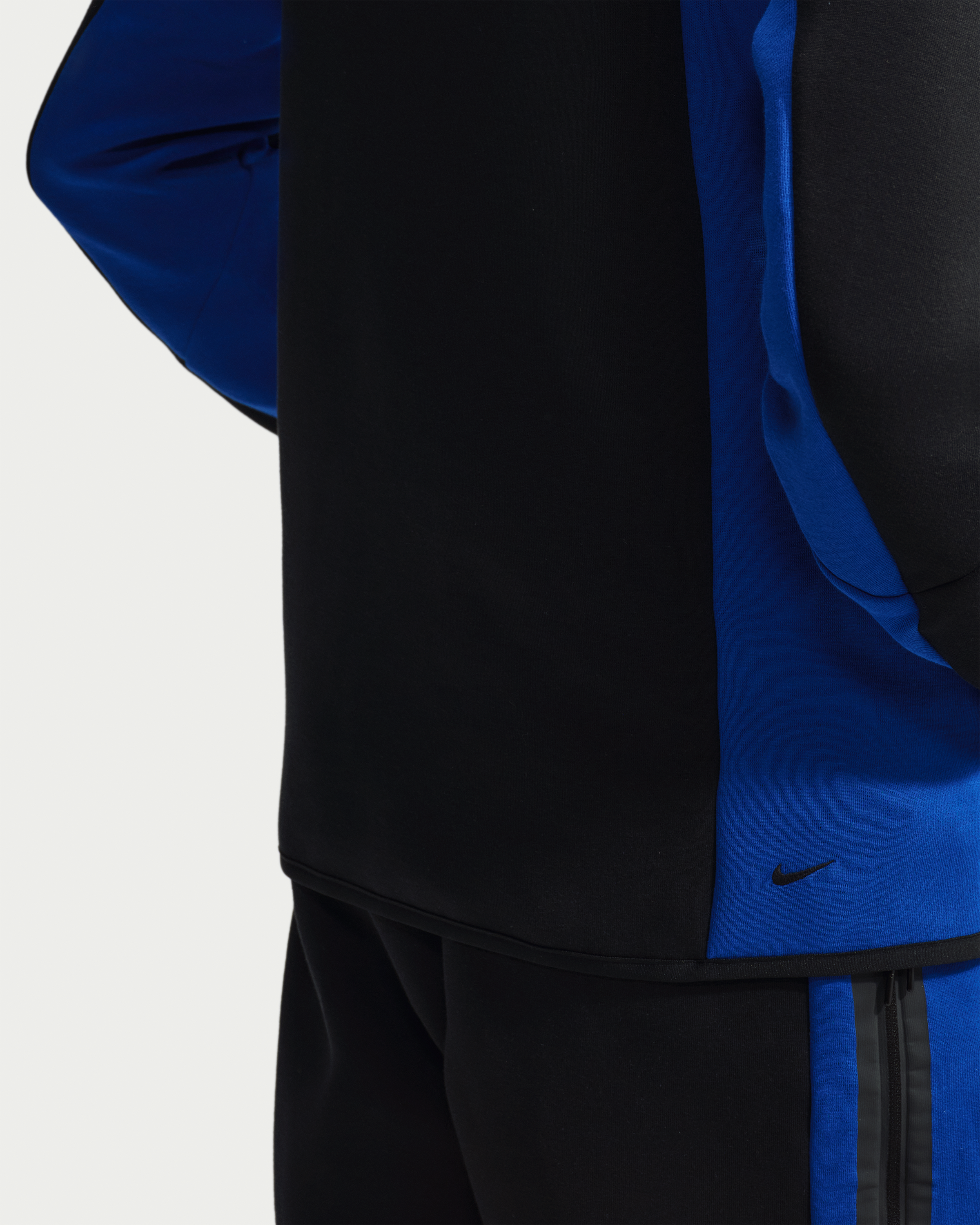 Nike Tech Men's Colour-Block Full-Zip Fleece Windrunner Jacket - Black/Old Royal/Black - View 6