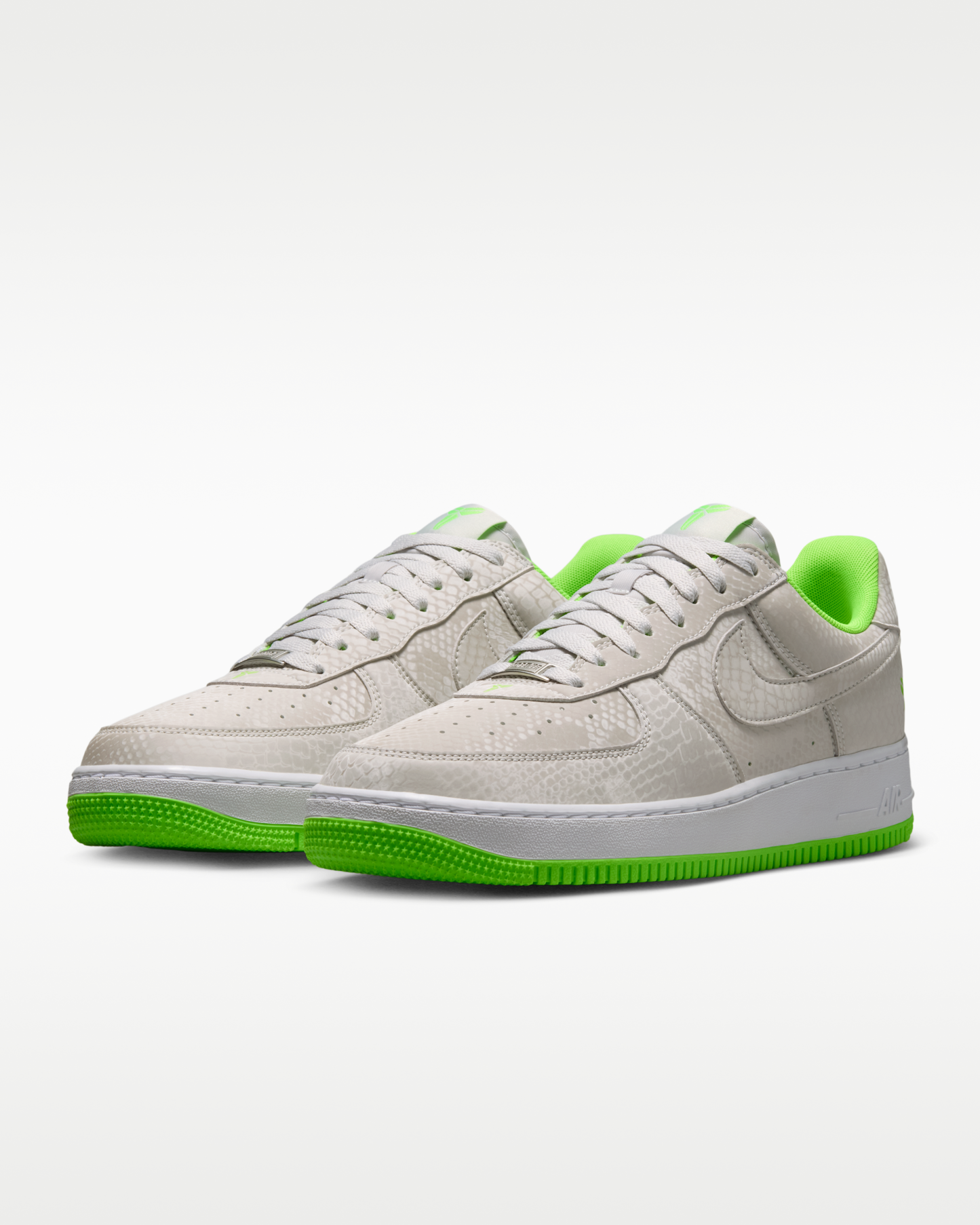 Kobe Air Force 1 Low Men's Shoes - Vast Grey/White/Electric Green - View 5