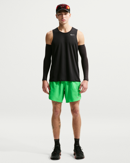 Nike Stride Men's Dri-FIT 18cm (approx.) Briefs-Lined Running Shorts - Green Spark - View 1