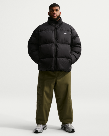 Nike Sportswear Club Men's Therma-FIT Down Puffer Jacket - Black/White - View 9