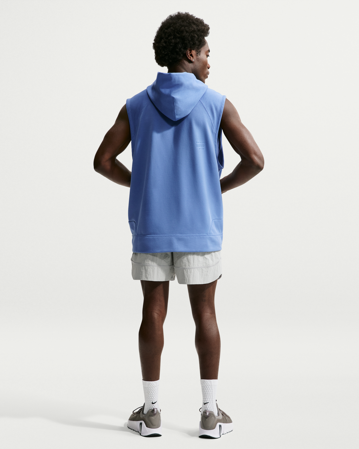Nike N.A.C. Men's Dri-FIT Fleece Sleeveless Training Hoodie - Indigo Storm/Indigo Storm - View 5