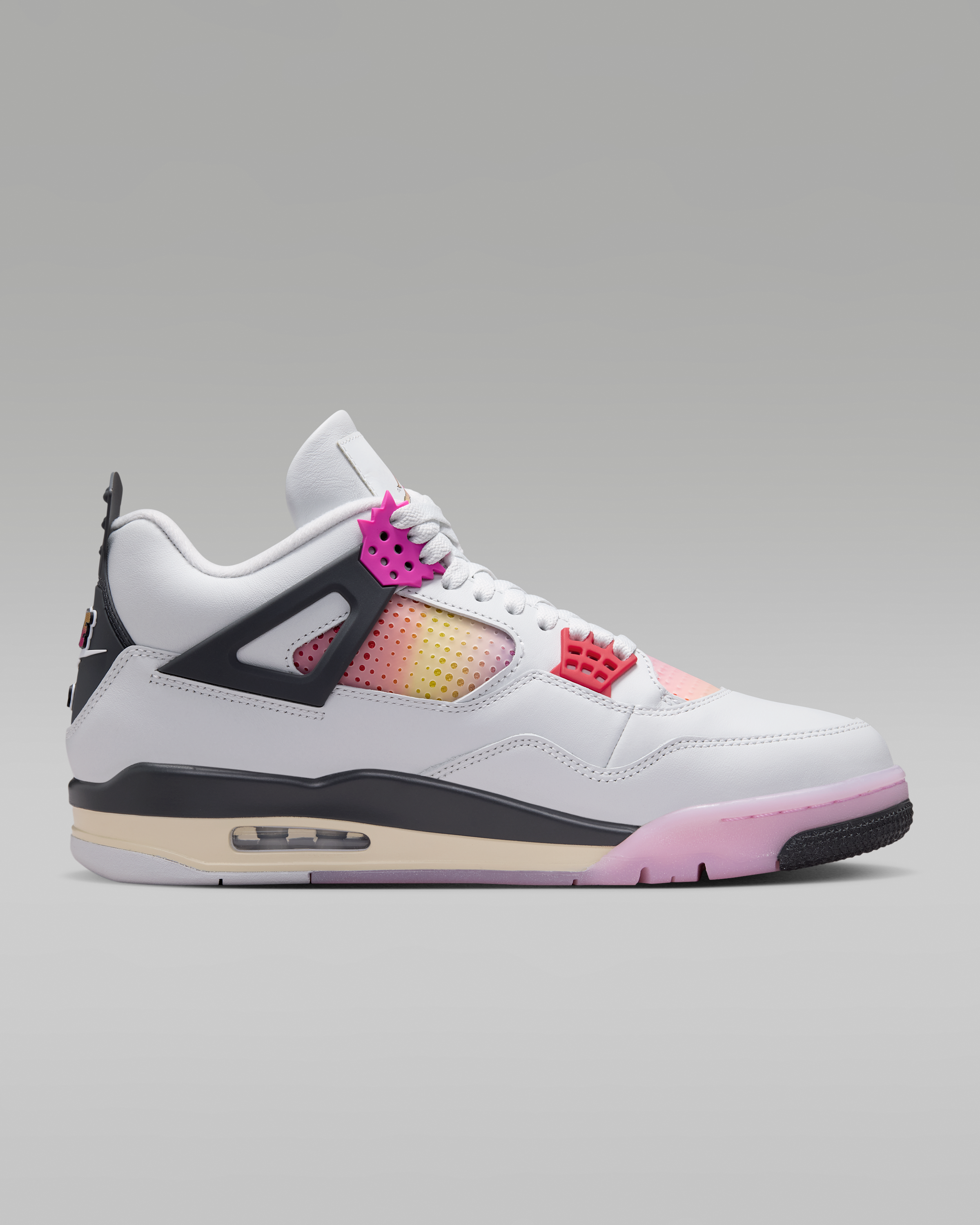 Air Jordan 4 Retro 'Comic' Men's Shoes - Off-White/Anthracite/Fire Pink - View 3