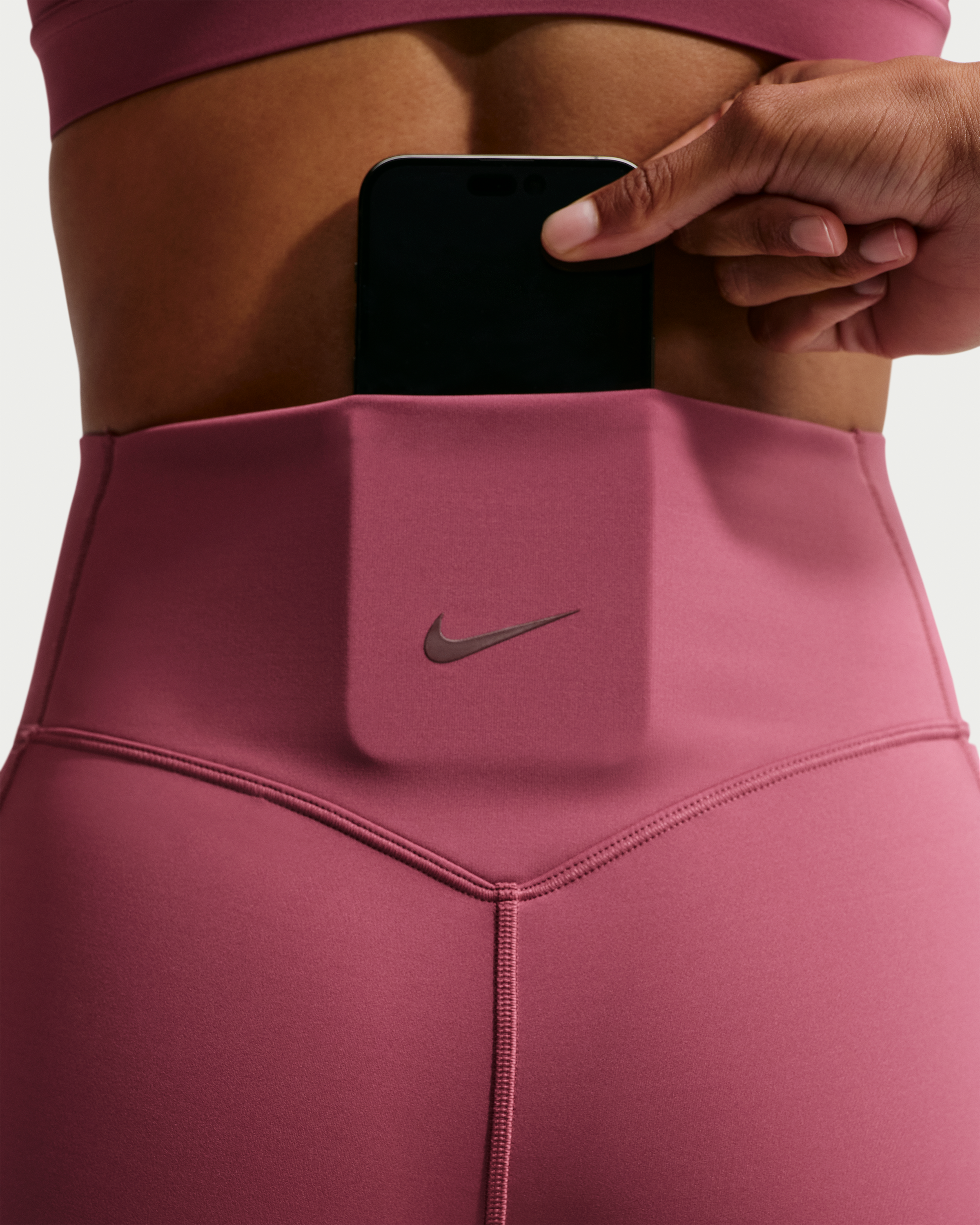 Nike Universa Women's High-Waisted 12.5cm (approx.) Biker Shorts with No Front Seam - Pink Smoke/Pink Smoke/Mystic Dates - View 6
