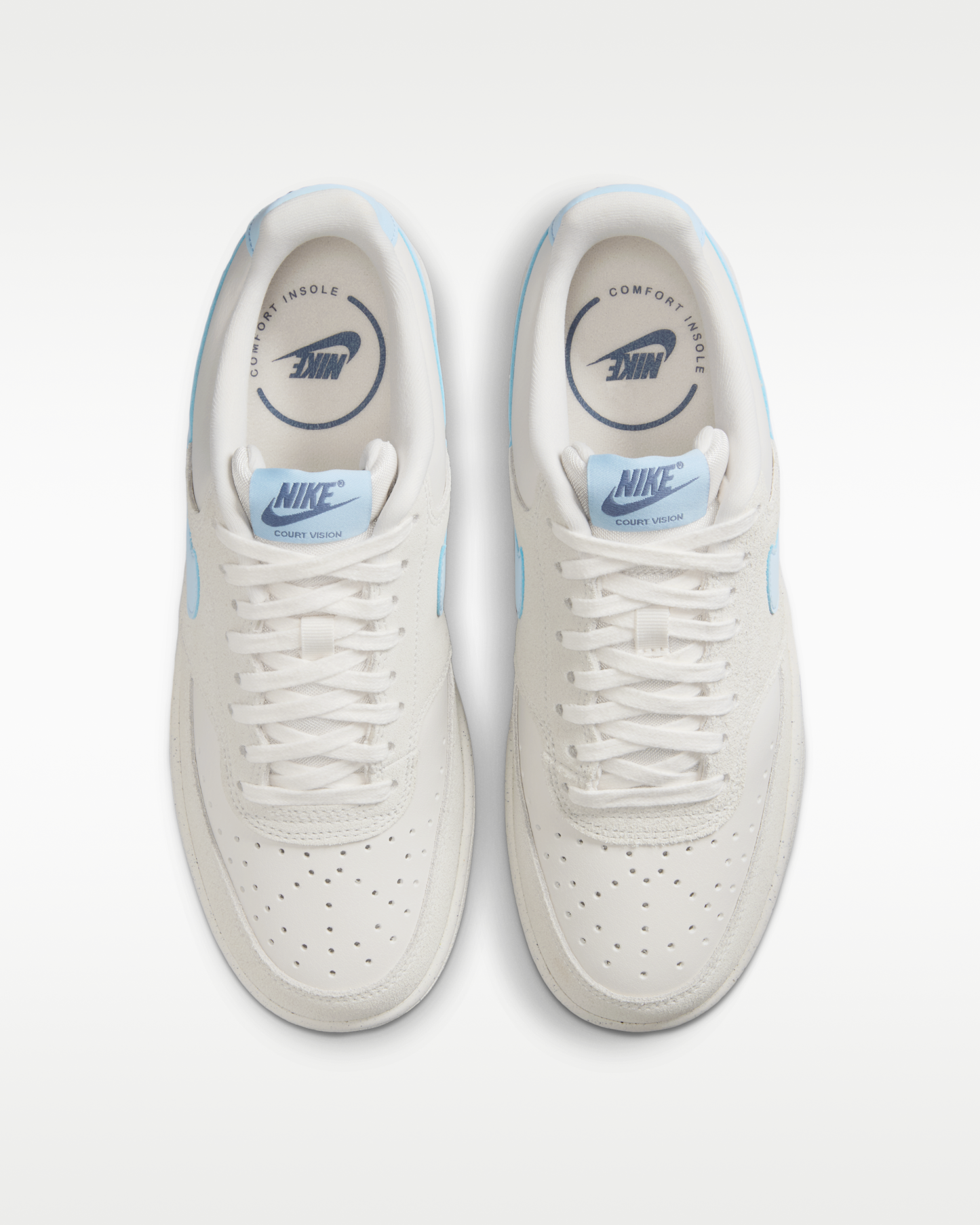 Nike Court Vision Low Women's Shoes - Phantom/Light Bone/Diffused Blue/Psychic Blue - View 4