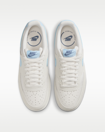 Nike Court Vision Low Women's Shoes - Phantom/Light Bone/Diffused Blue/Psychic Blue - View 4